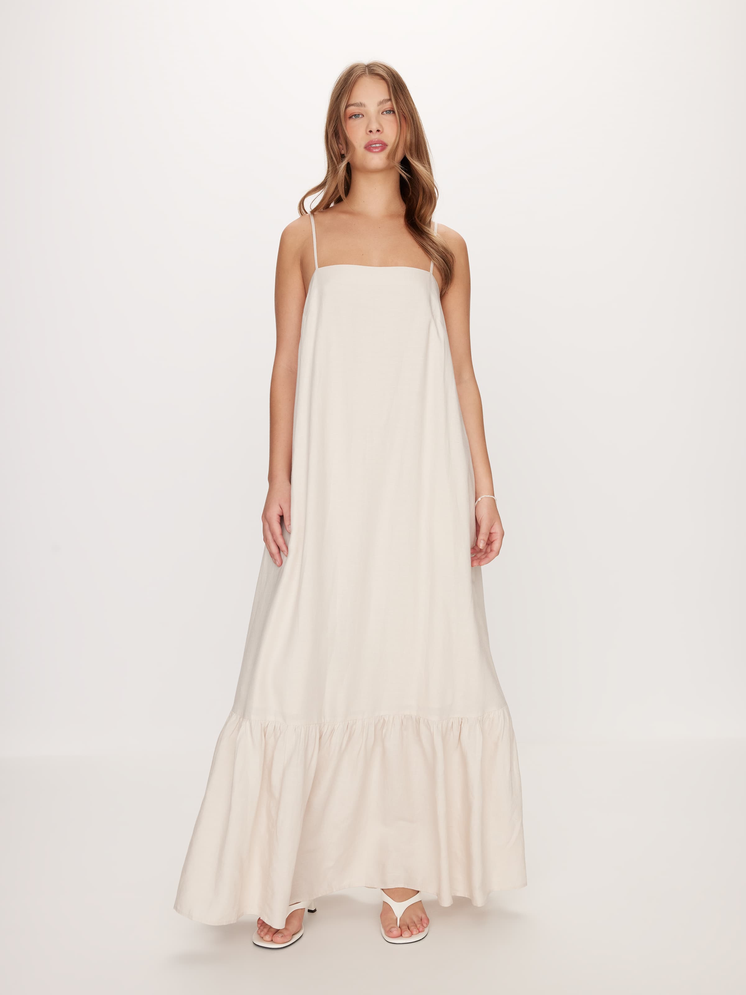 Linen Blend Sundress Midi