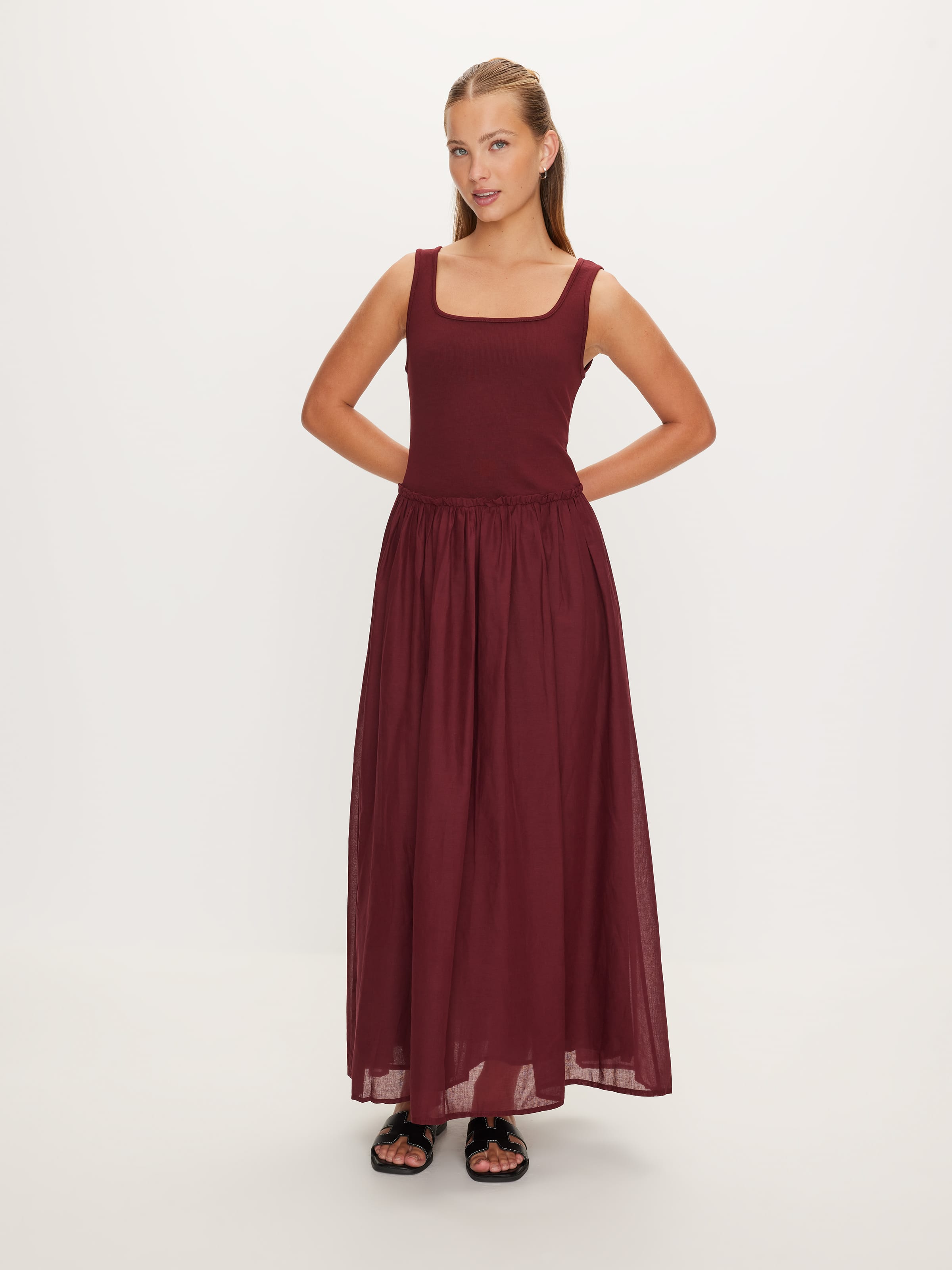 Amy Knit Woven Midi