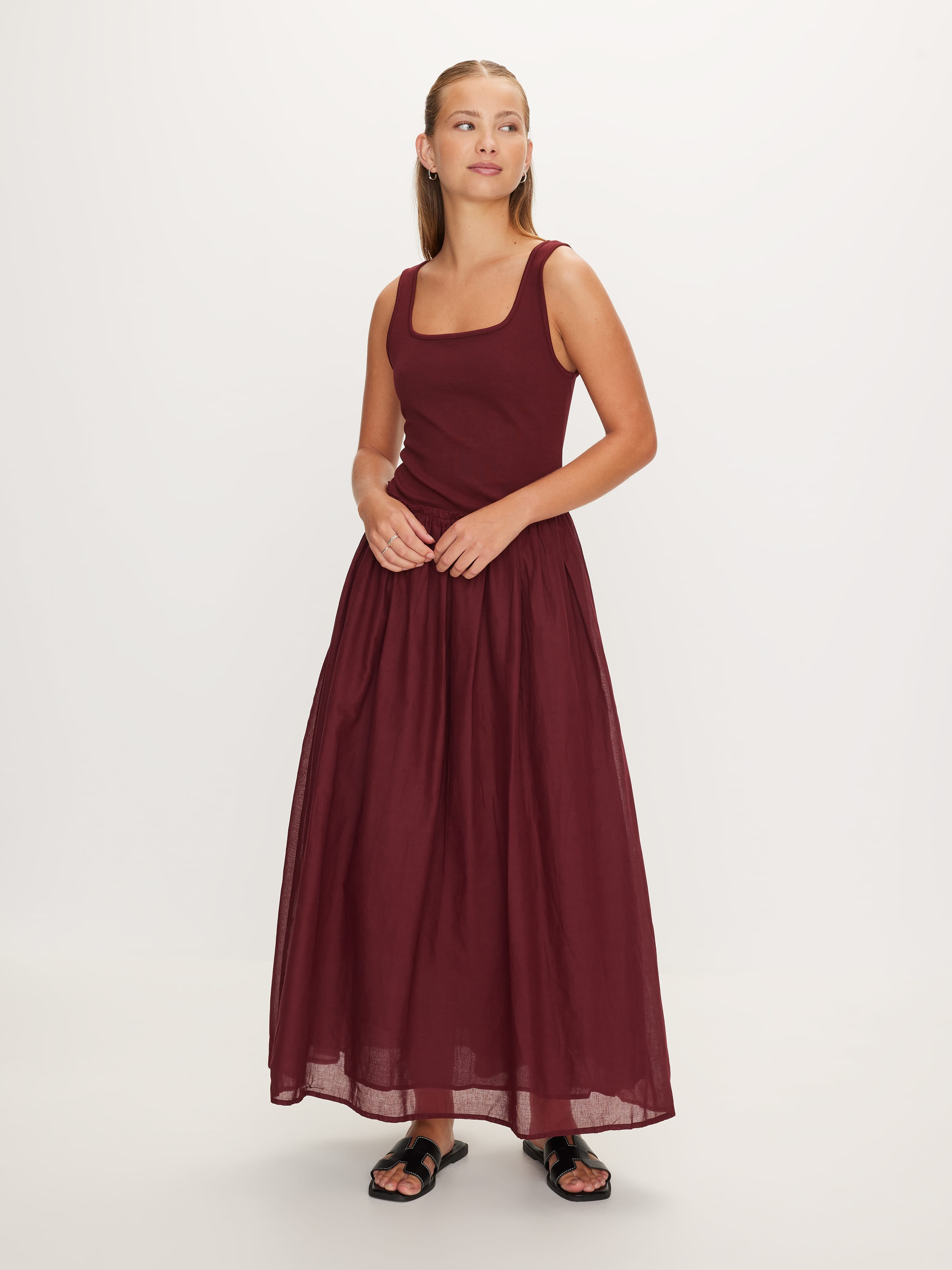 Amy Knit Woven Midi