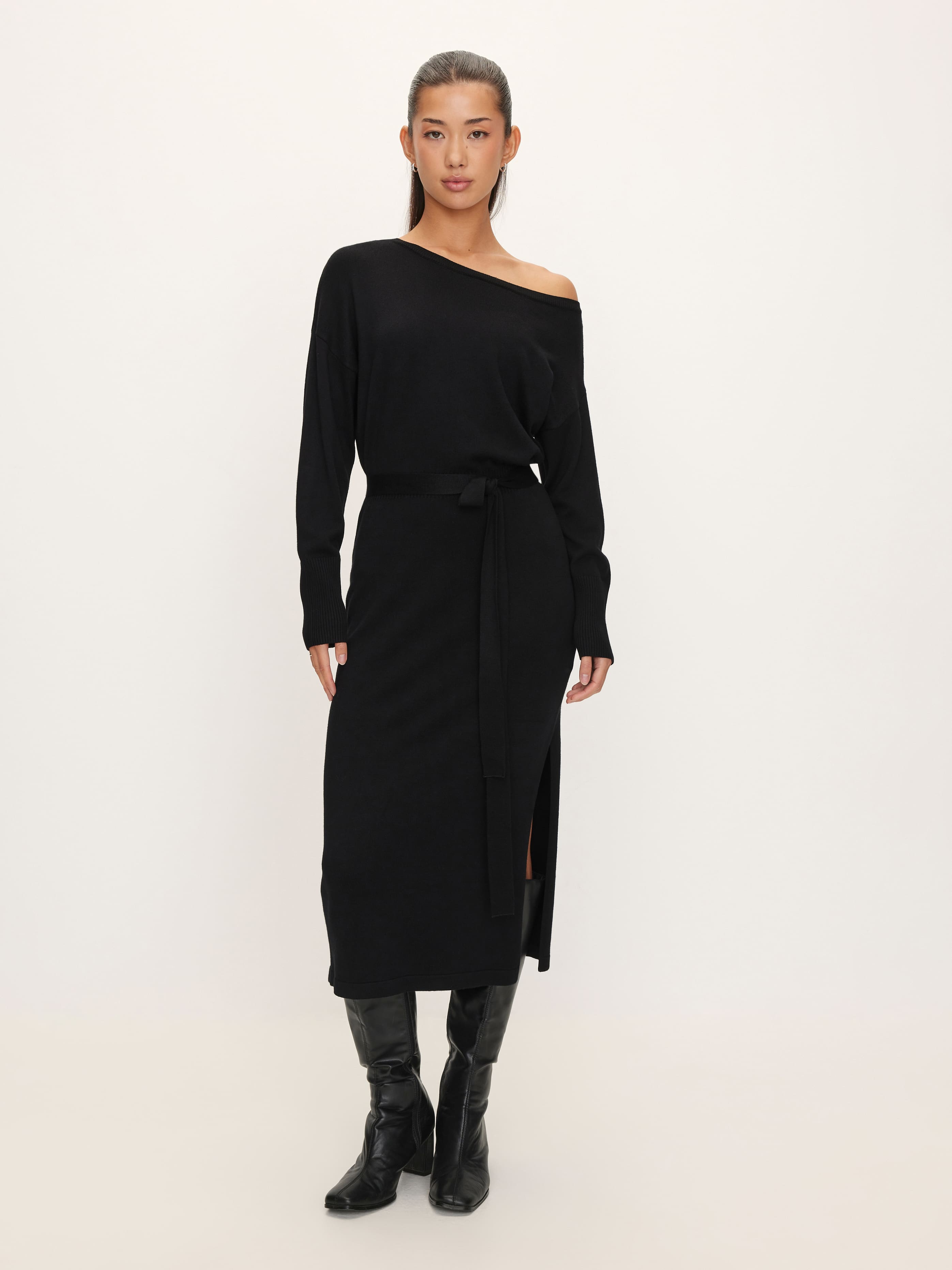 Colette Off Shoulder Knit Midi Dress