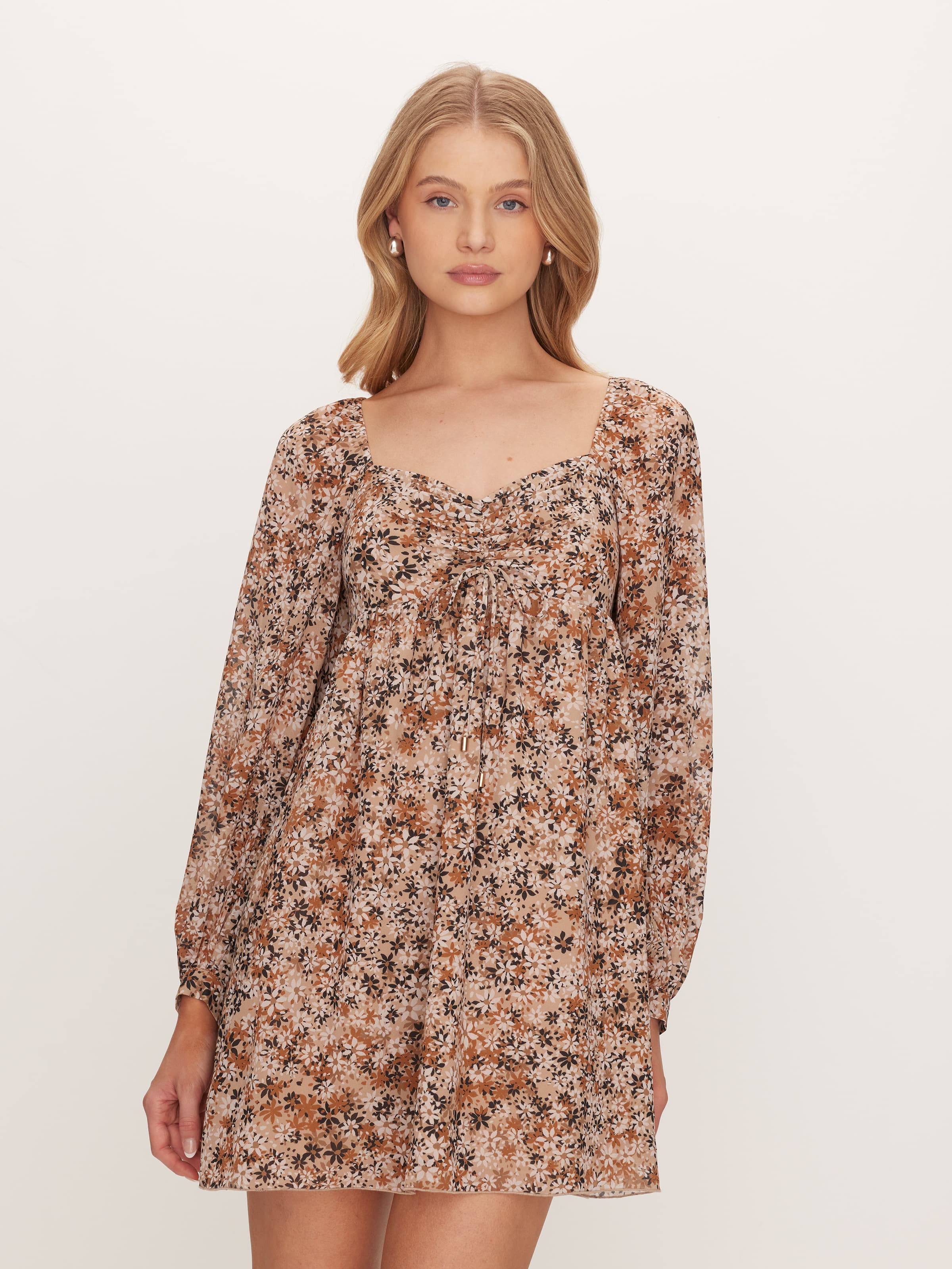 Ella Long Sleeve Floaty Mini Dress