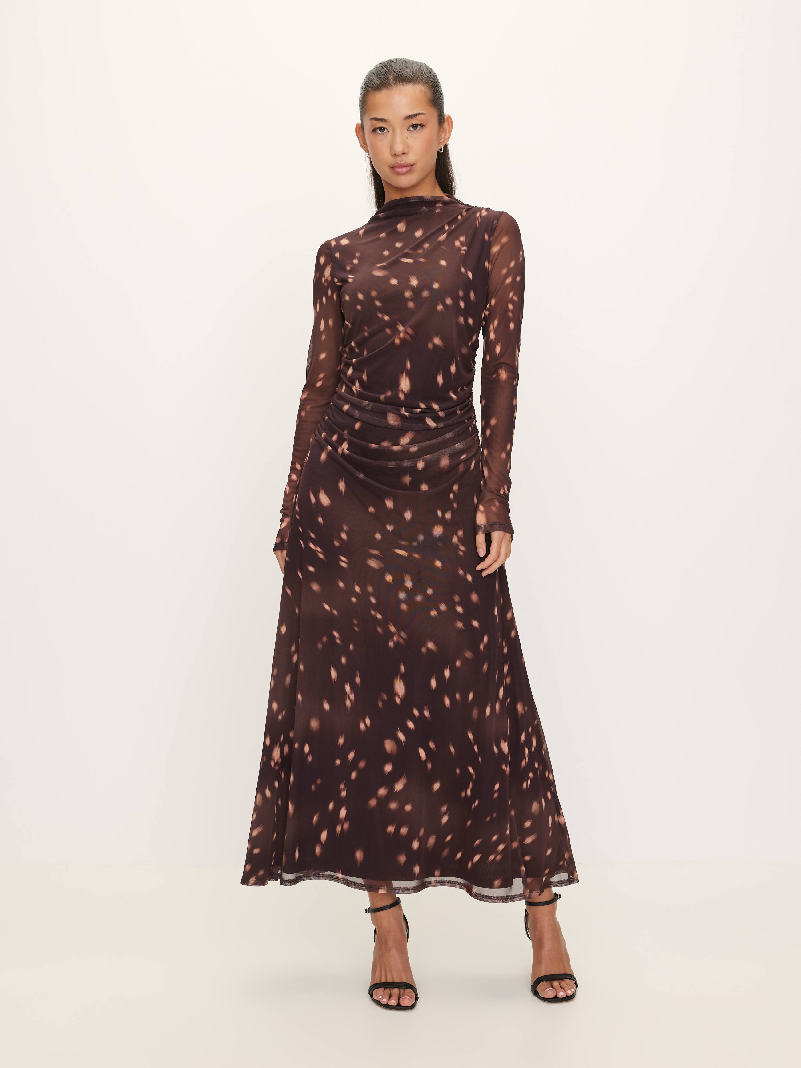 Neve Long Sleeve Mesh Midi Dress