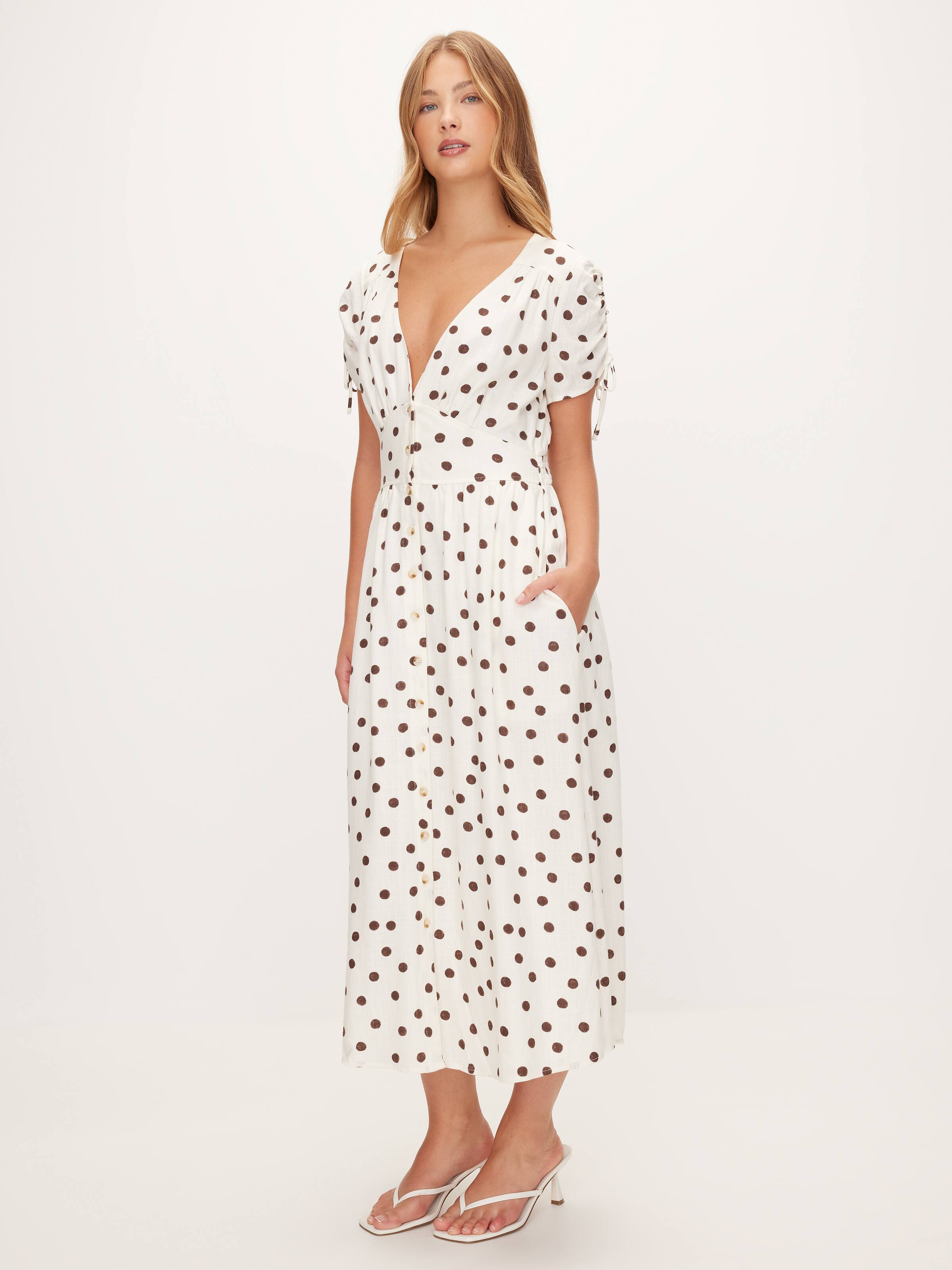 Milly Linen Blend Midi Dress