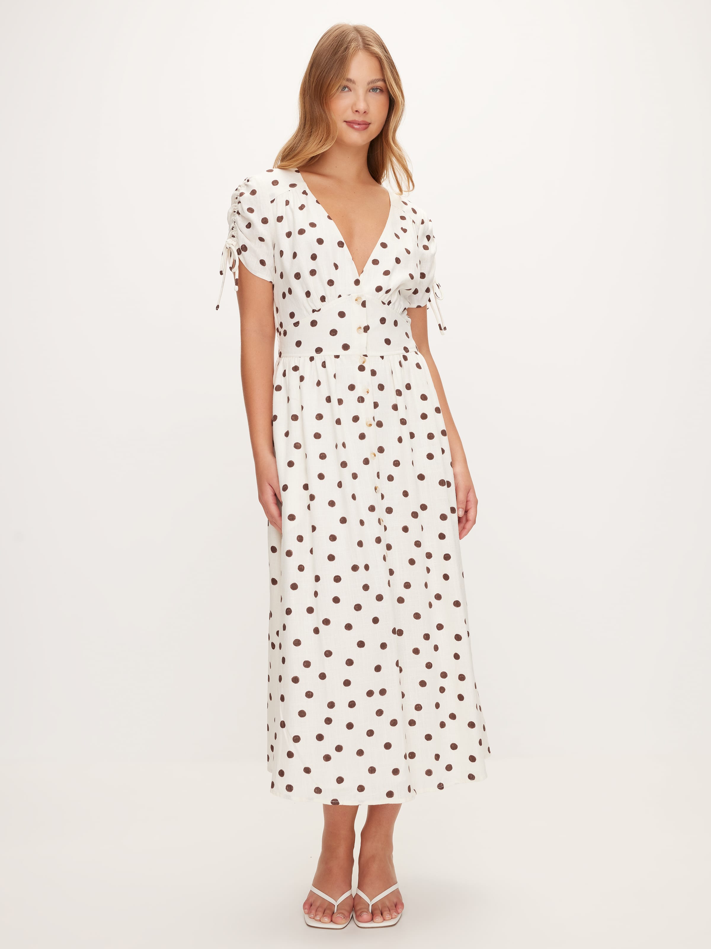 Milly Linen Blend Midi Dress