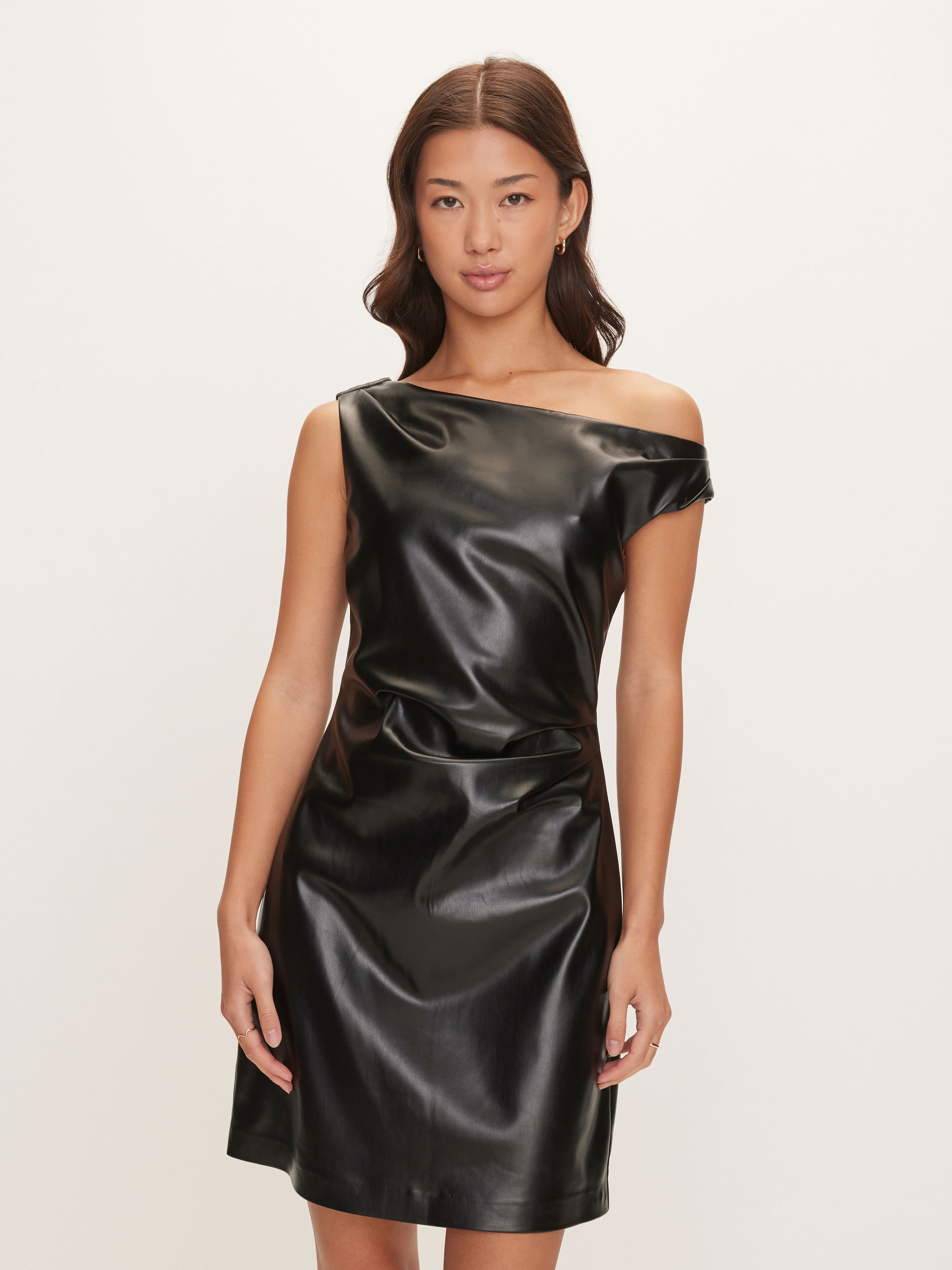 Scotty Ruched Pu Mini Dress