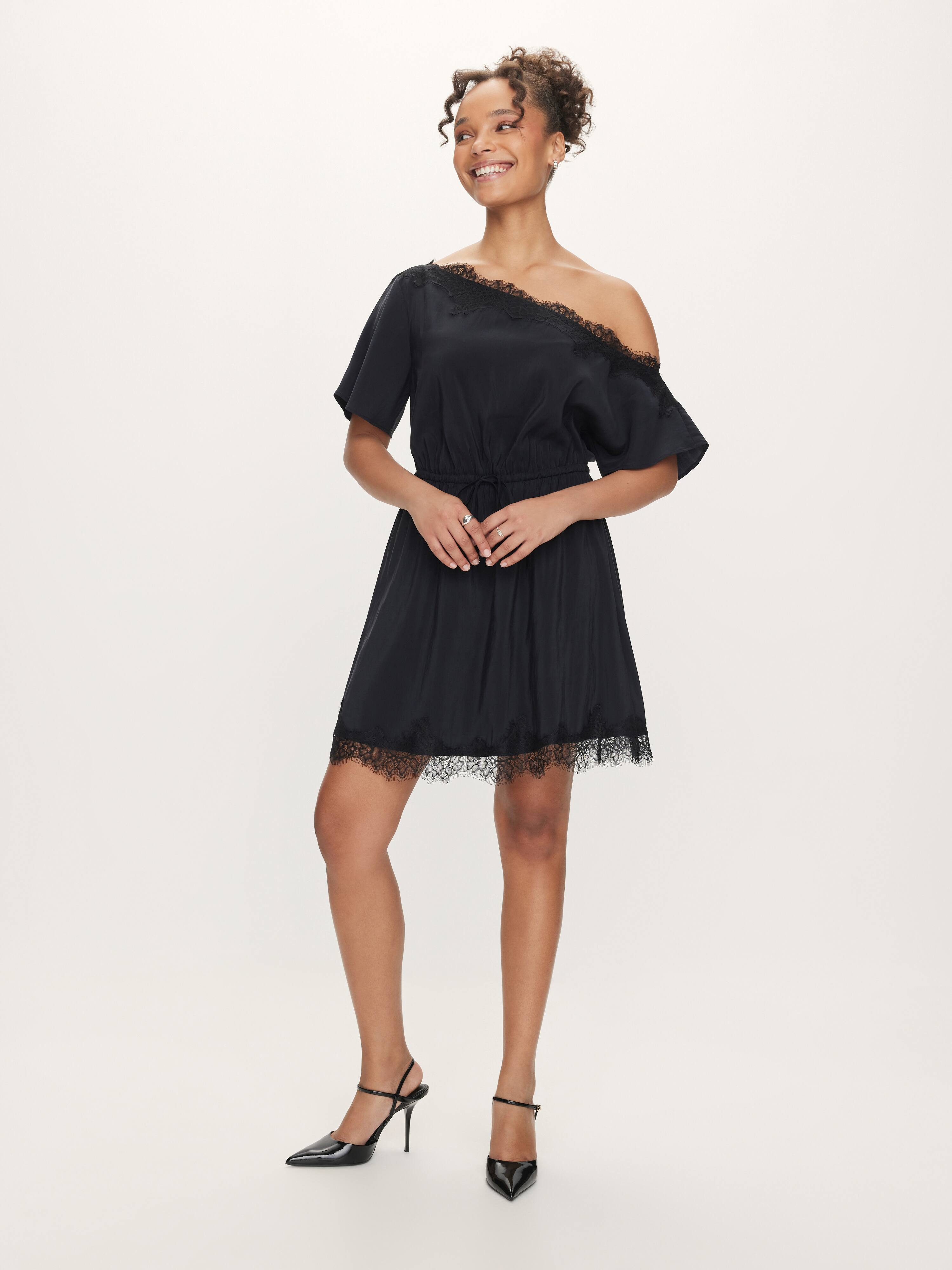 Ava Lace Trim Mini Dress