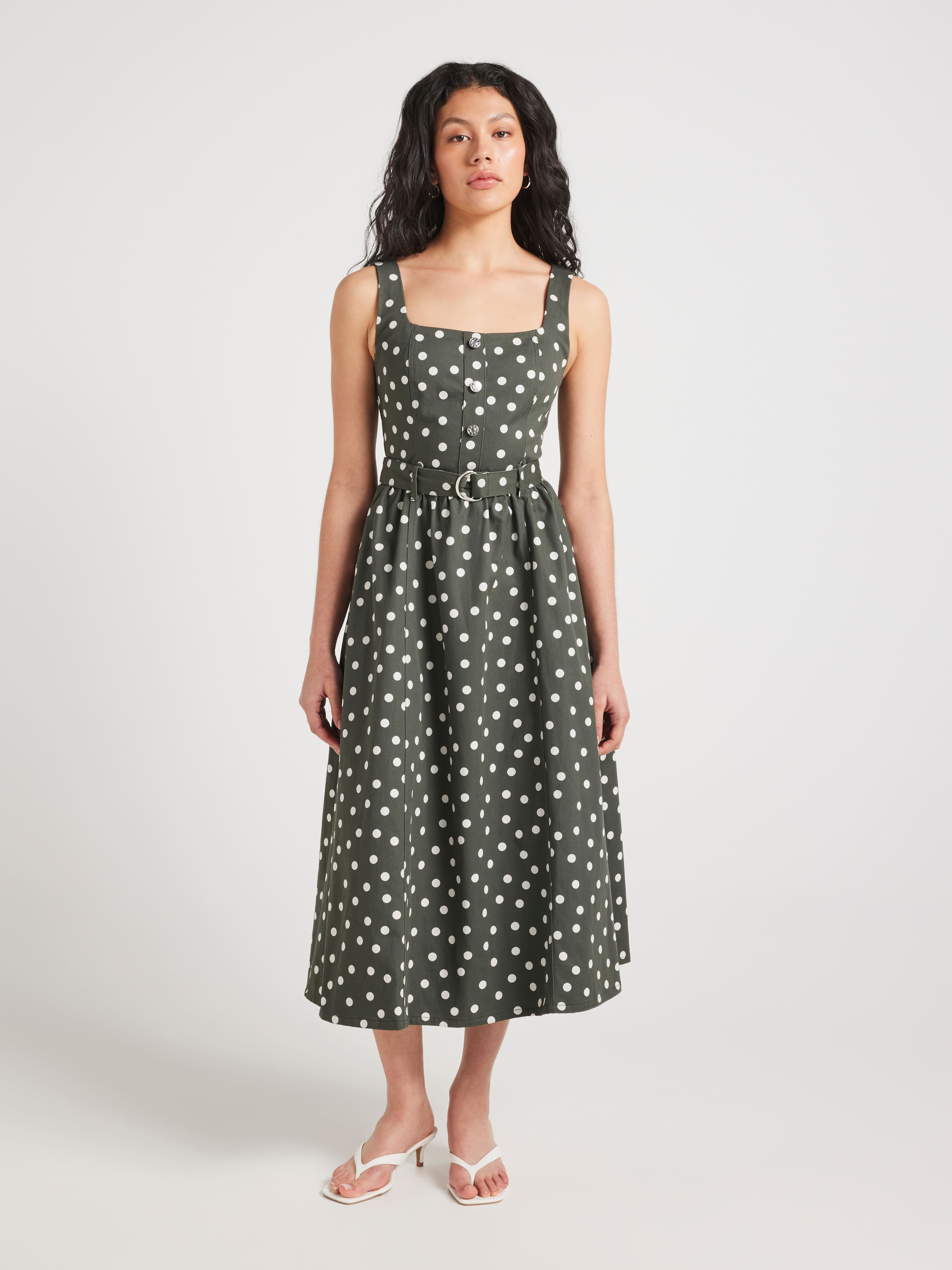 Pure Denim Sleeveless Midi Dress