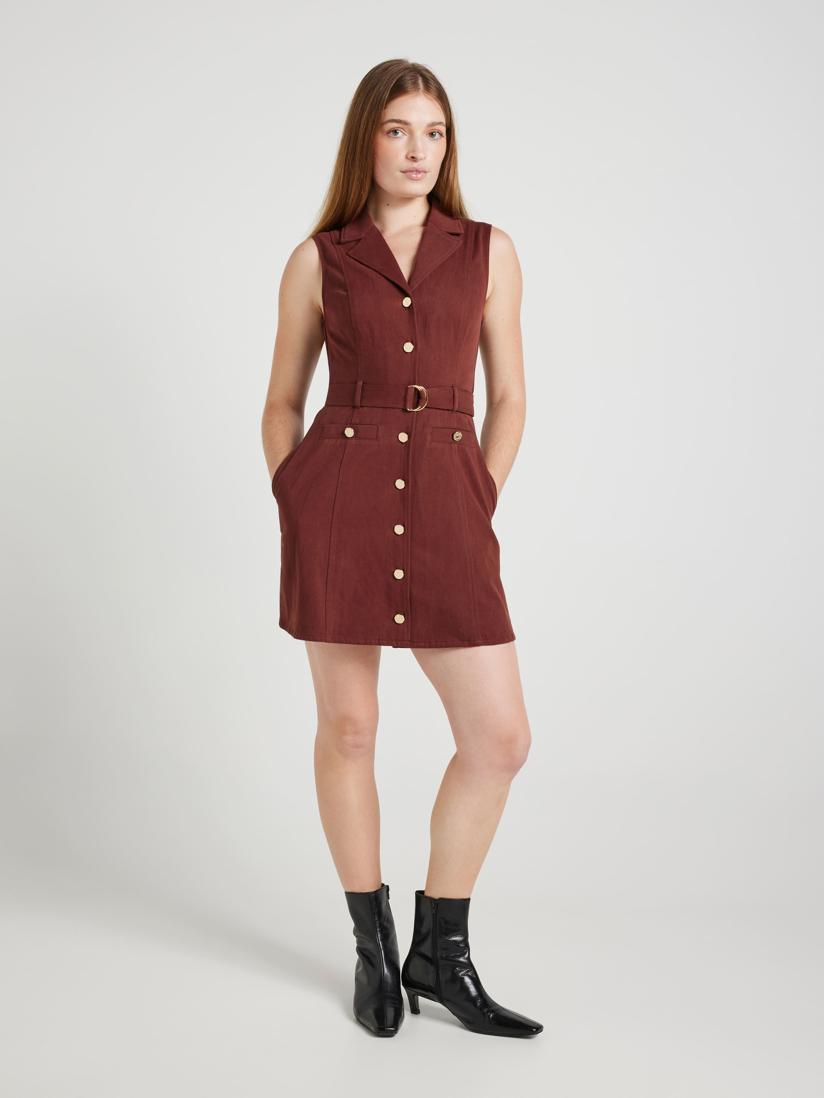 Katie Denim Collar Mini Dress