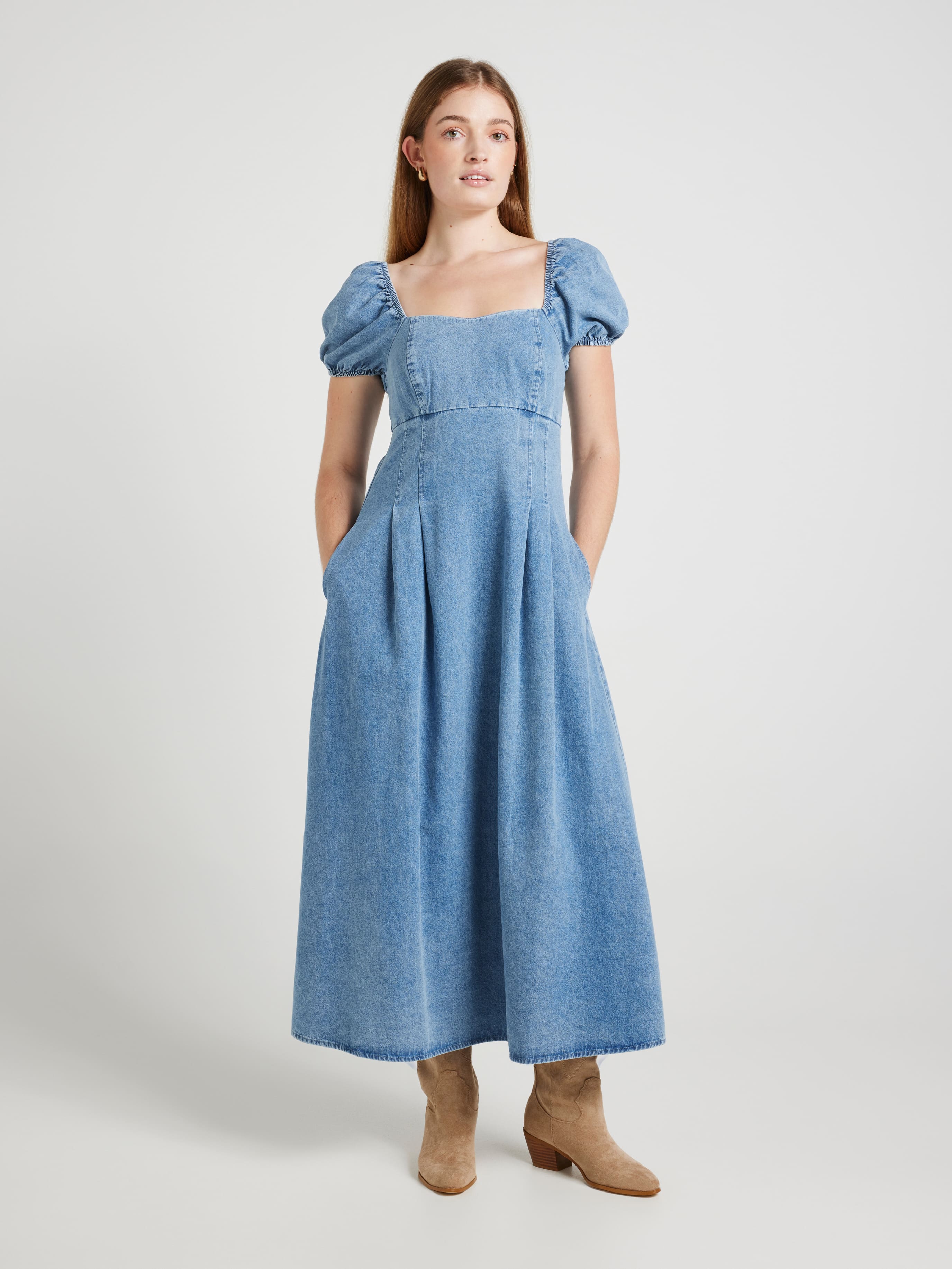 Dahlia Pslv Denim Midi Dress