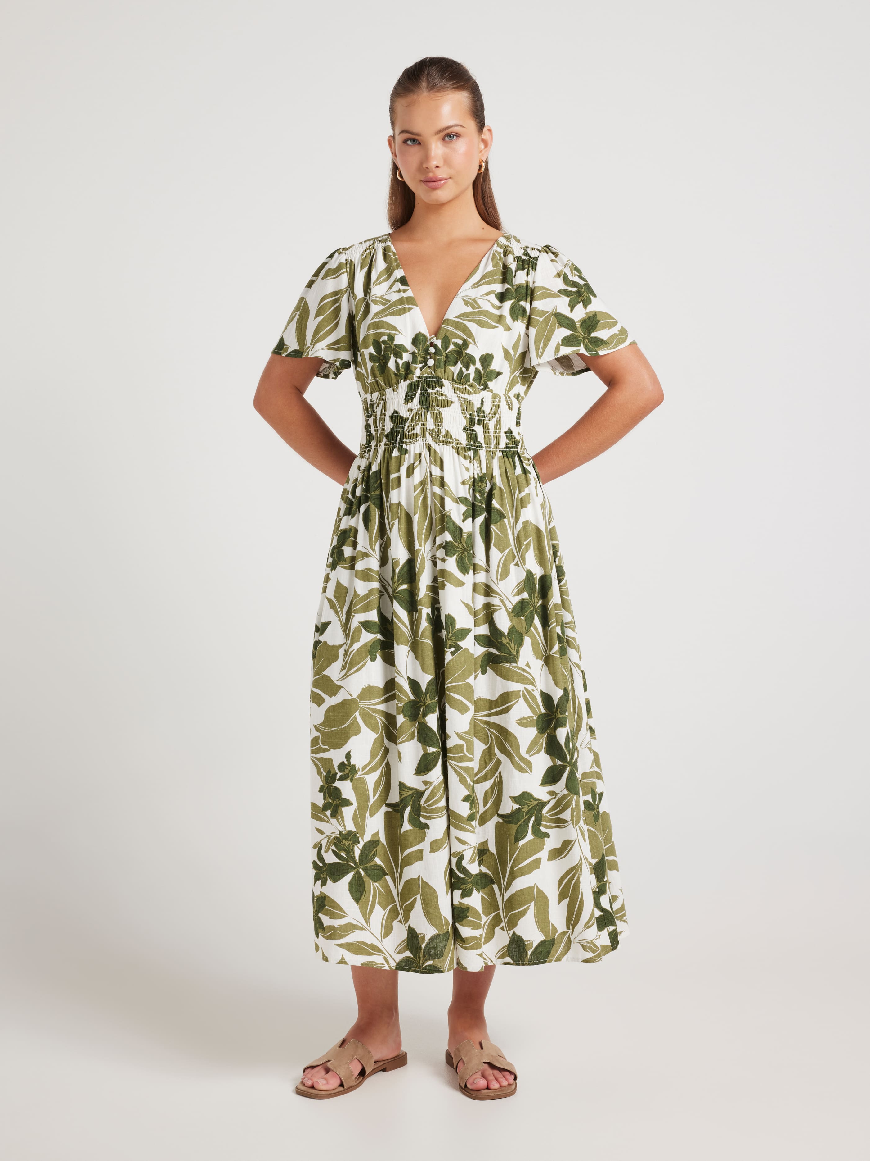 Ari Floaty Sleeve Midi Dress