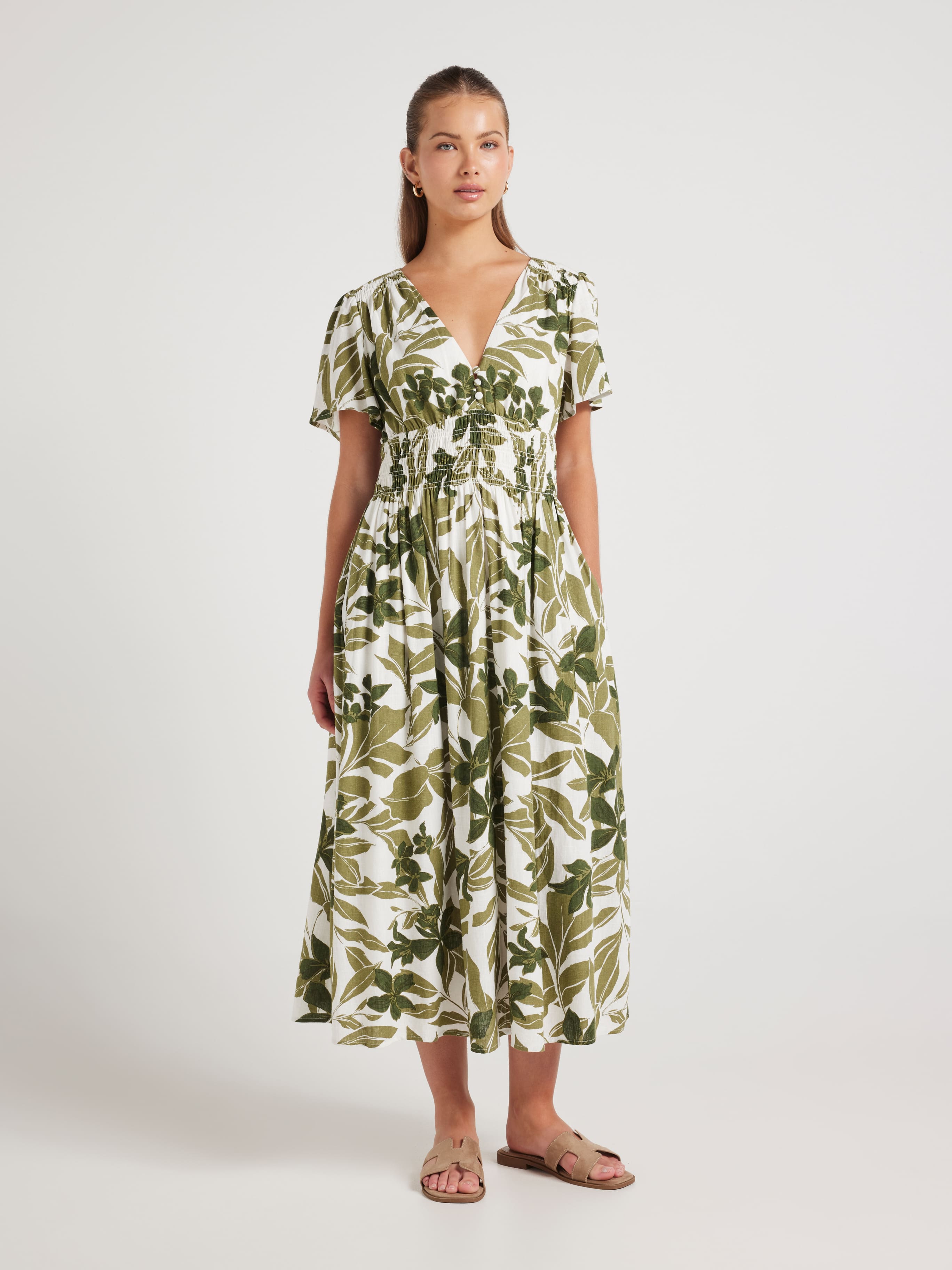 Ari Floaty Sleeve Midi Dress