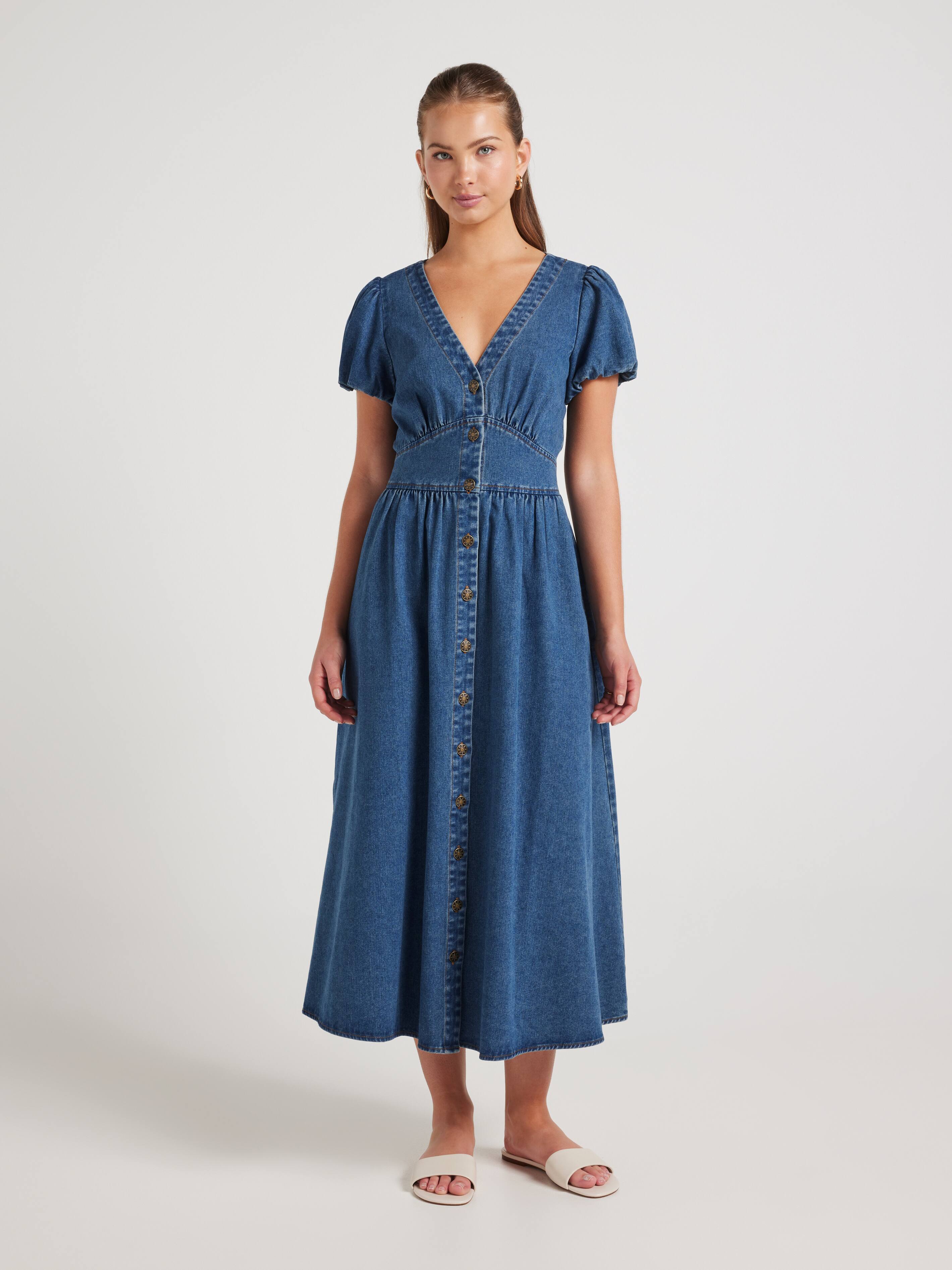 Maddie Denim Midi Dress