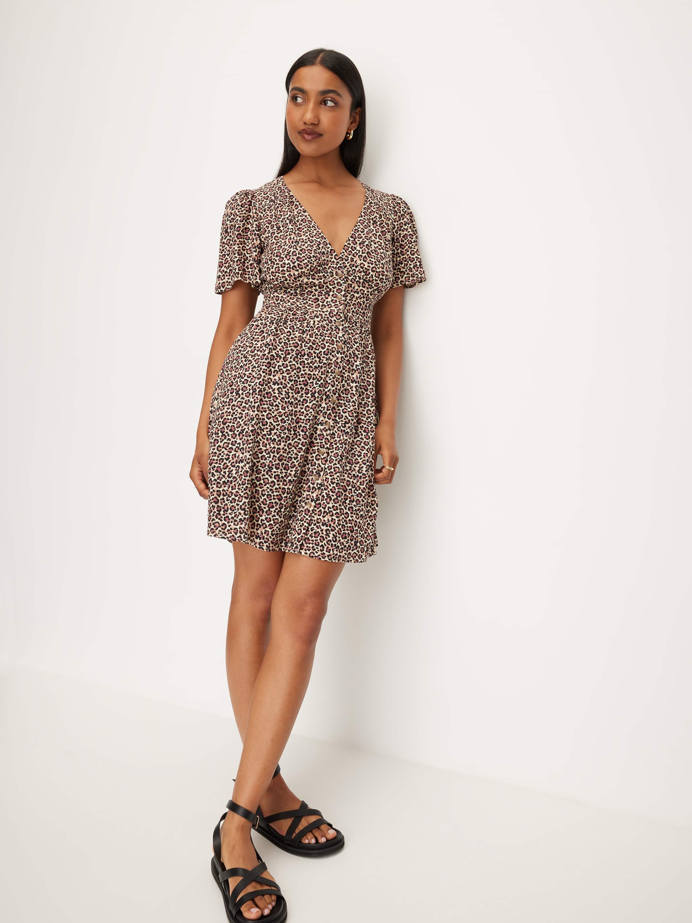 Emily Button Through Mini Dress