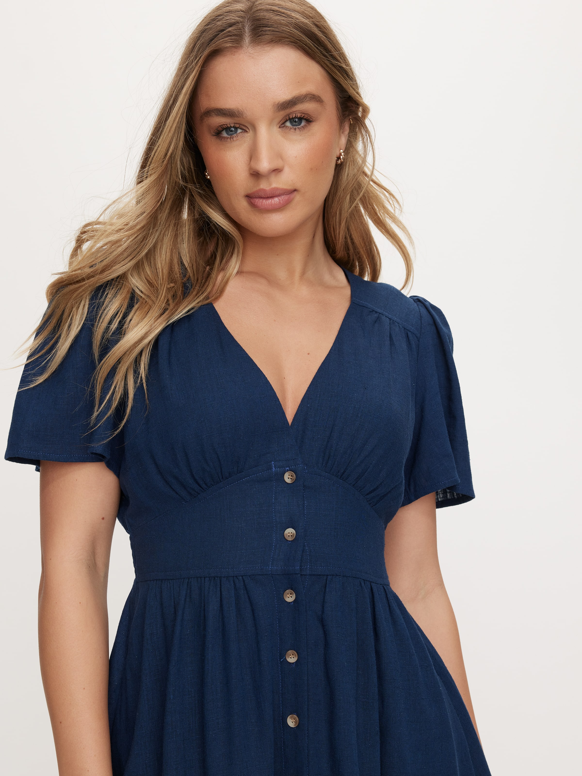 Emily Button Through Mini Dress