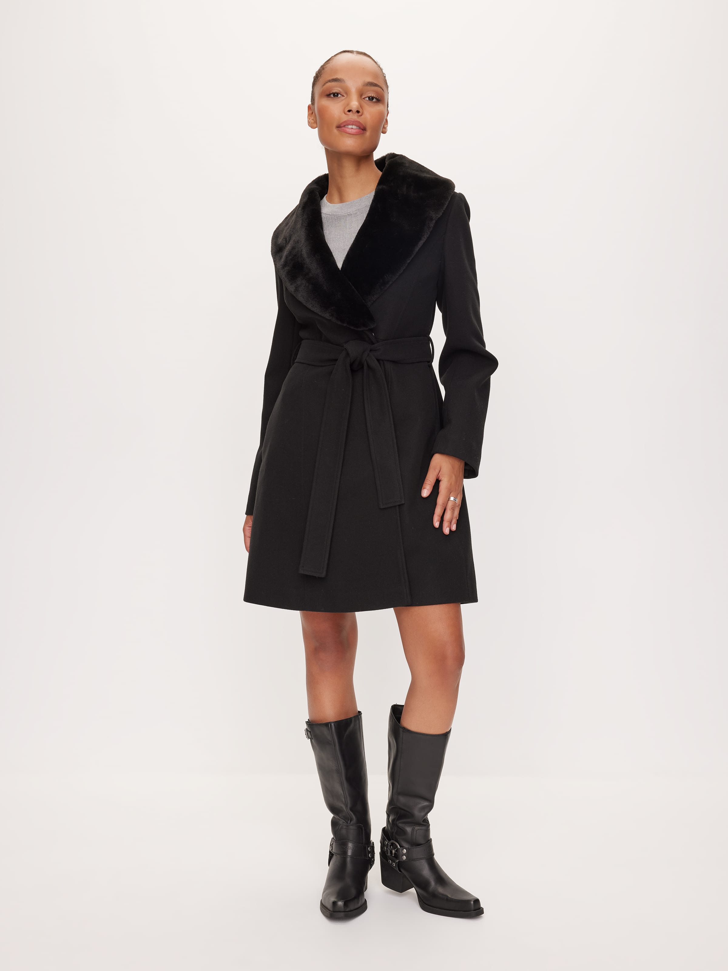 Stockholm Faux Fur Collar Coat