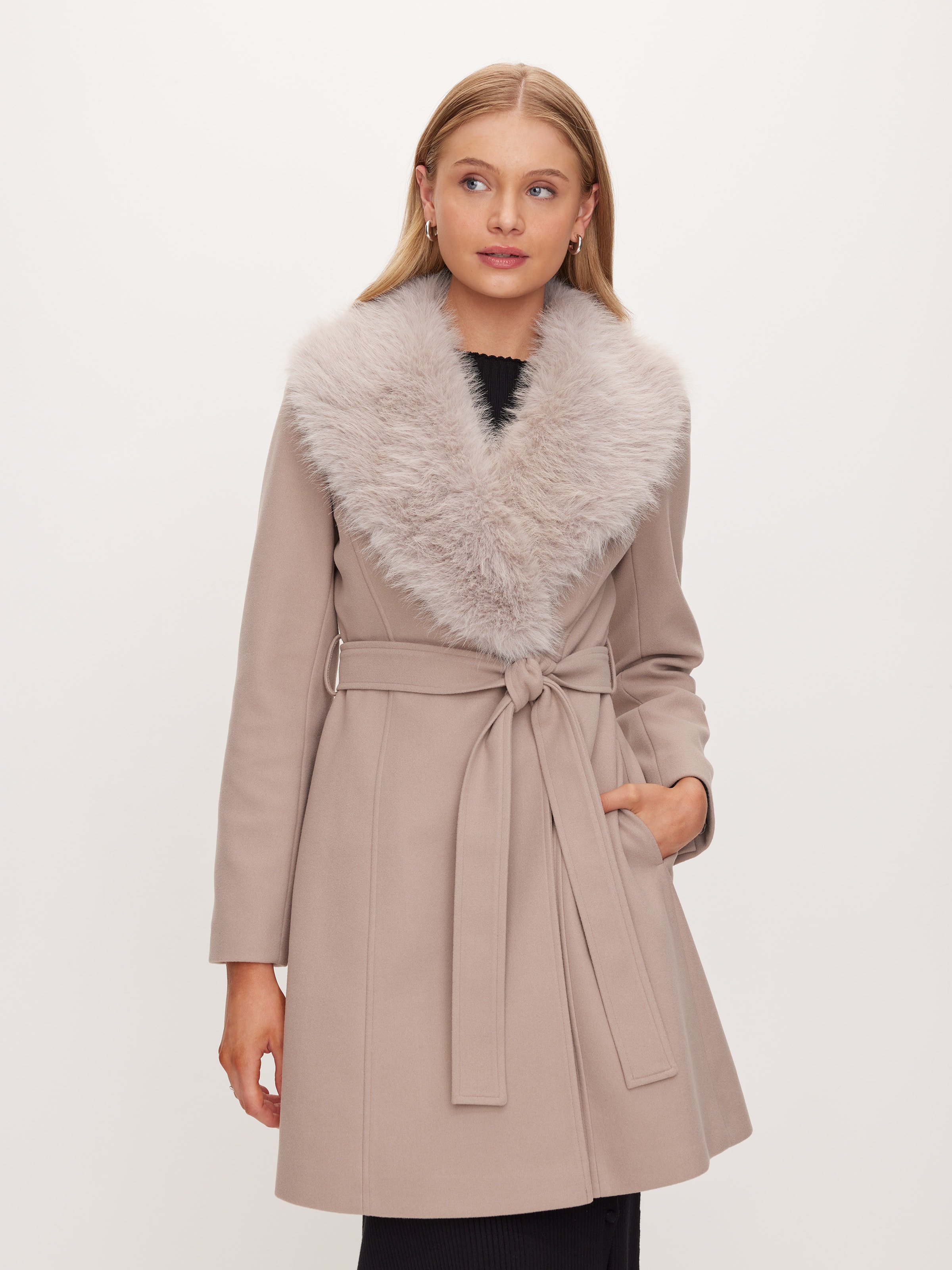 Stockholm Faux Fur Collar Coat