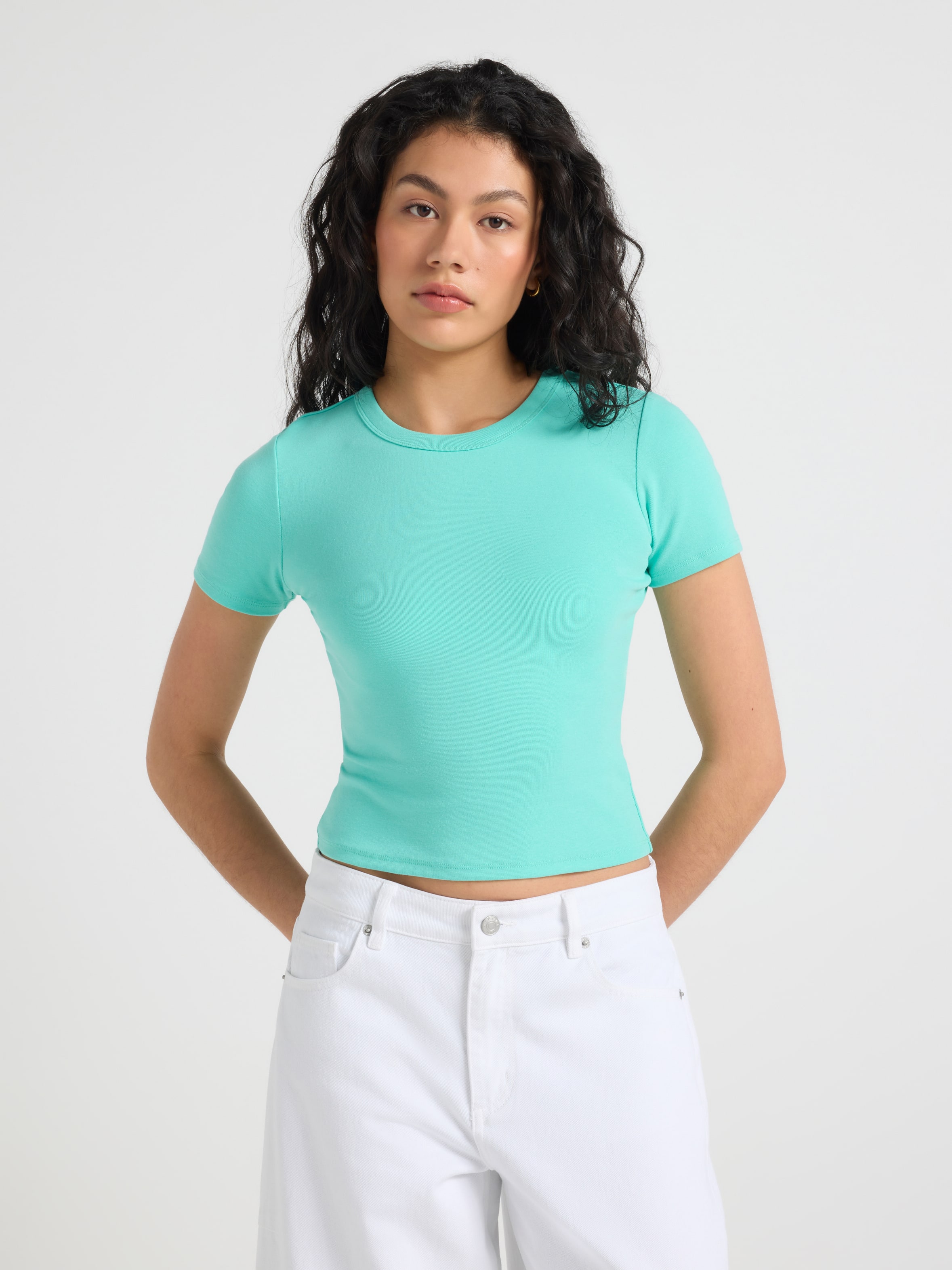 Fitted Crew Neckline Baby Tee