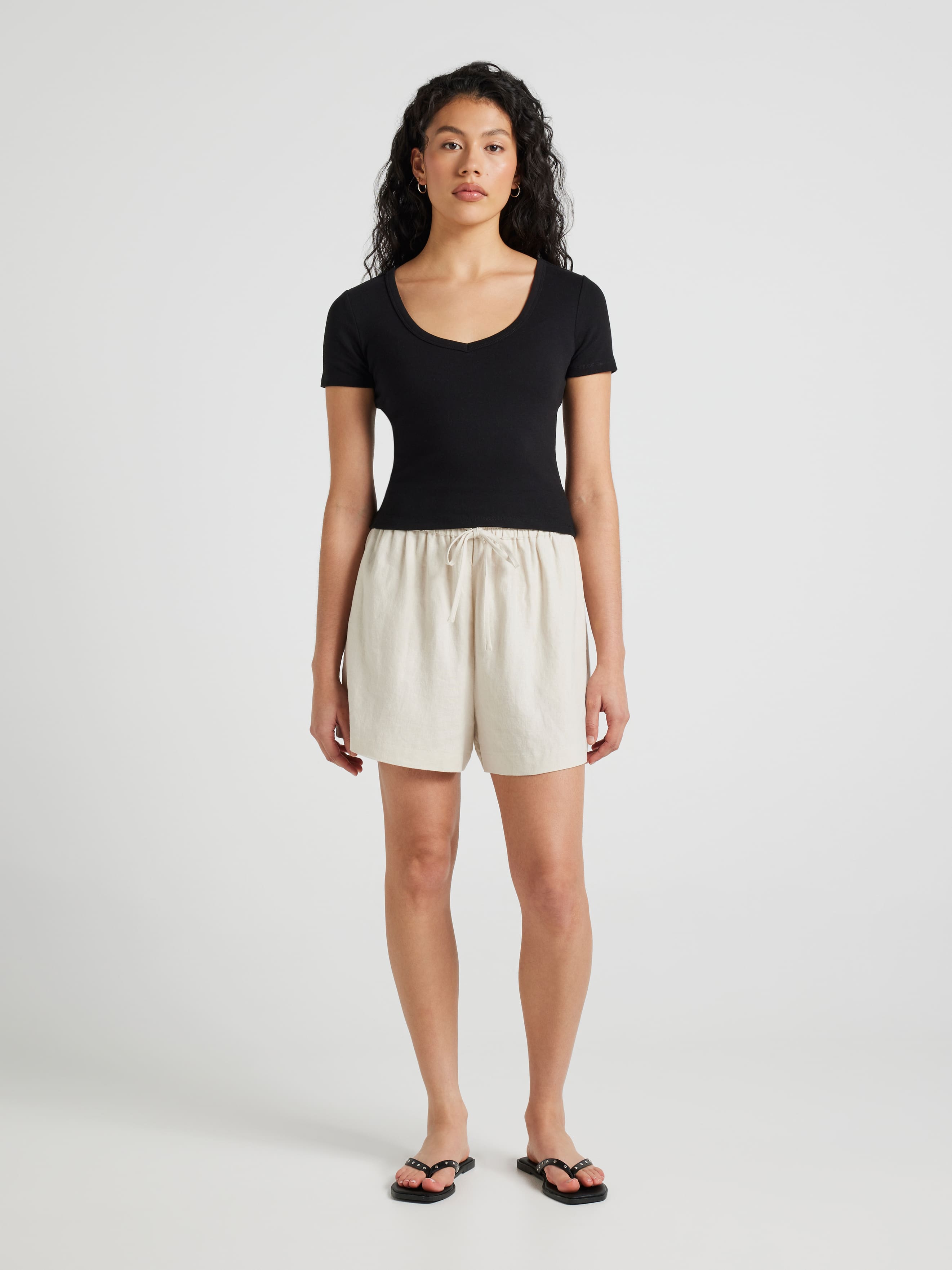 V Neck Fitted Baby Tee