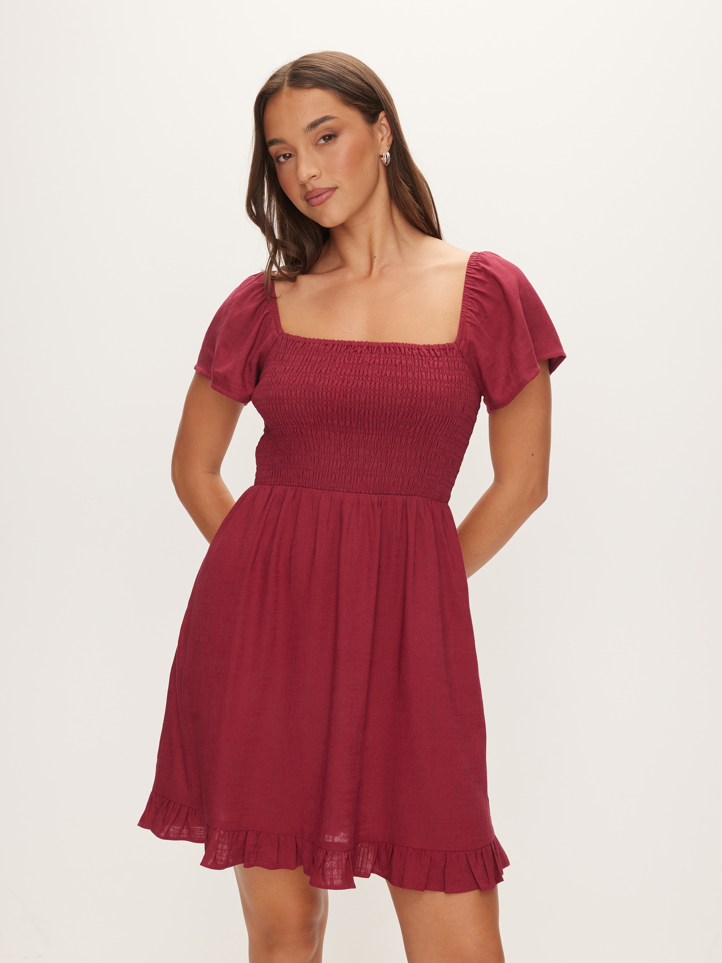 Miranda Shirred Mini Dress