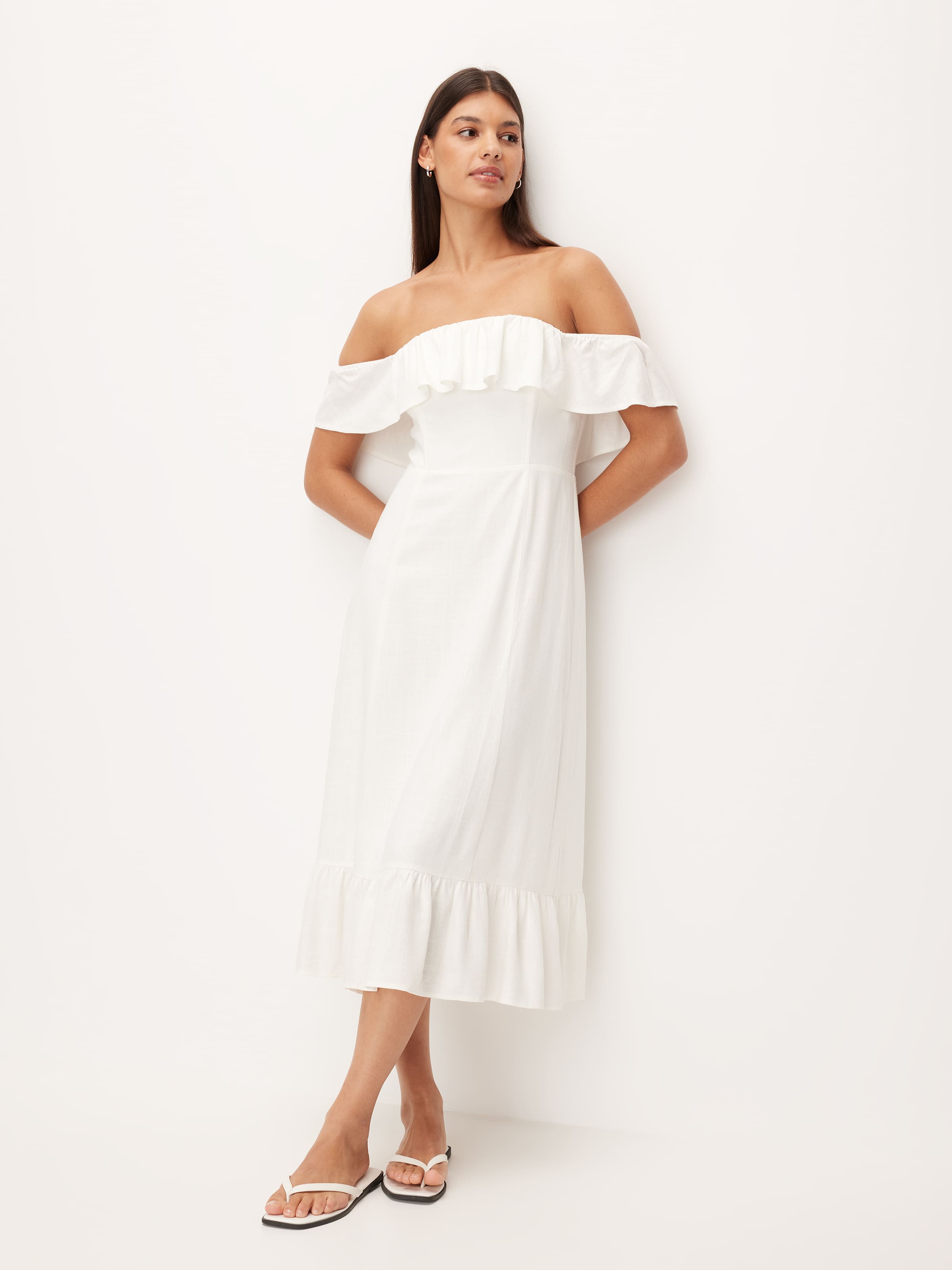 chinese dress ladies Coral Angels Nordic Frill Linen Dress – Helga May