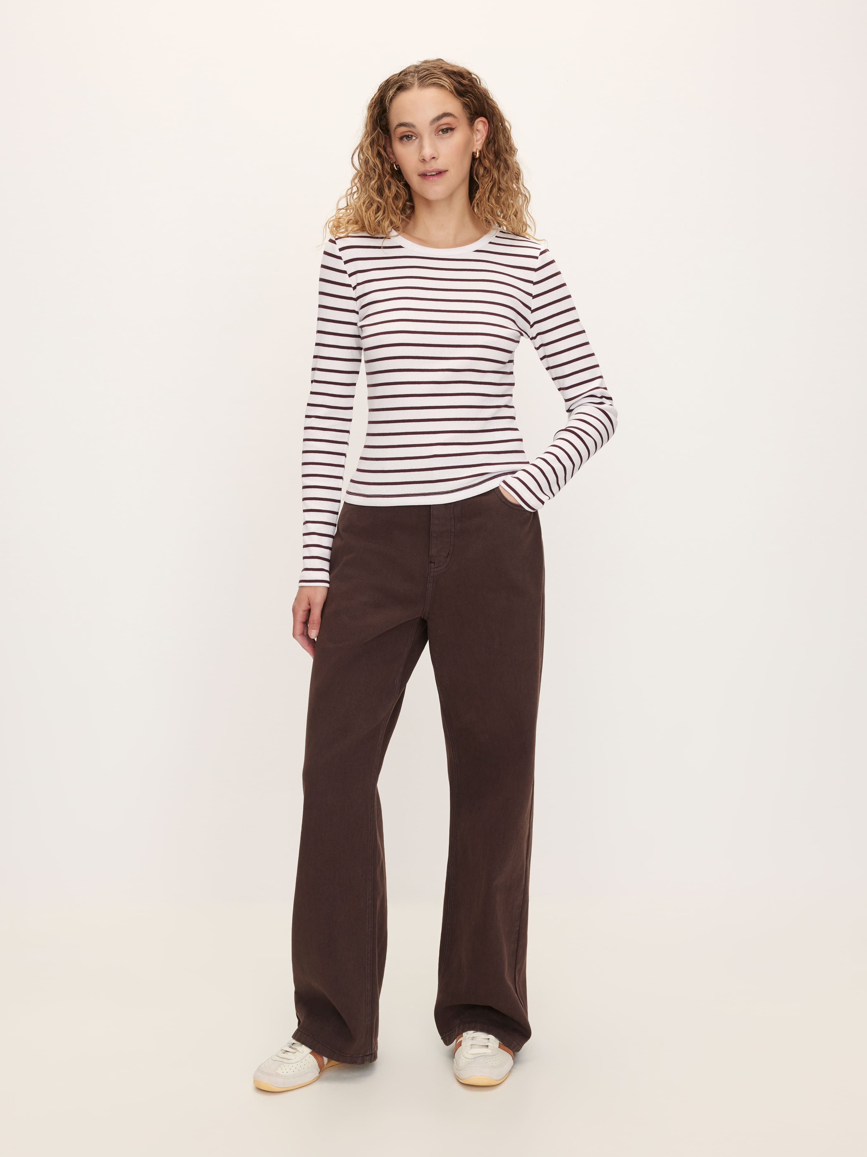 Cotton Rib Long Sleeve Top