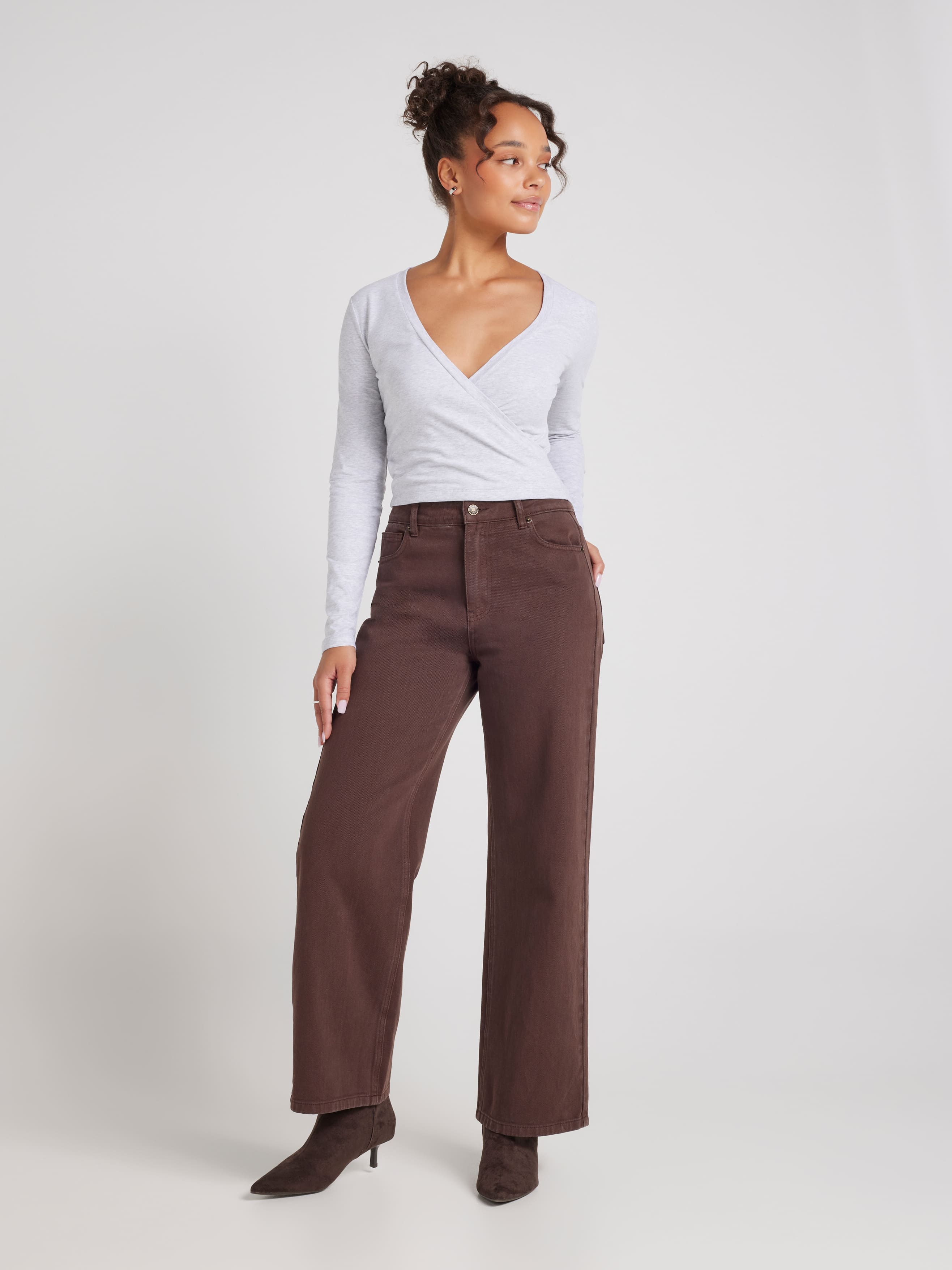 Wilma Wrap Long Sleeve Top