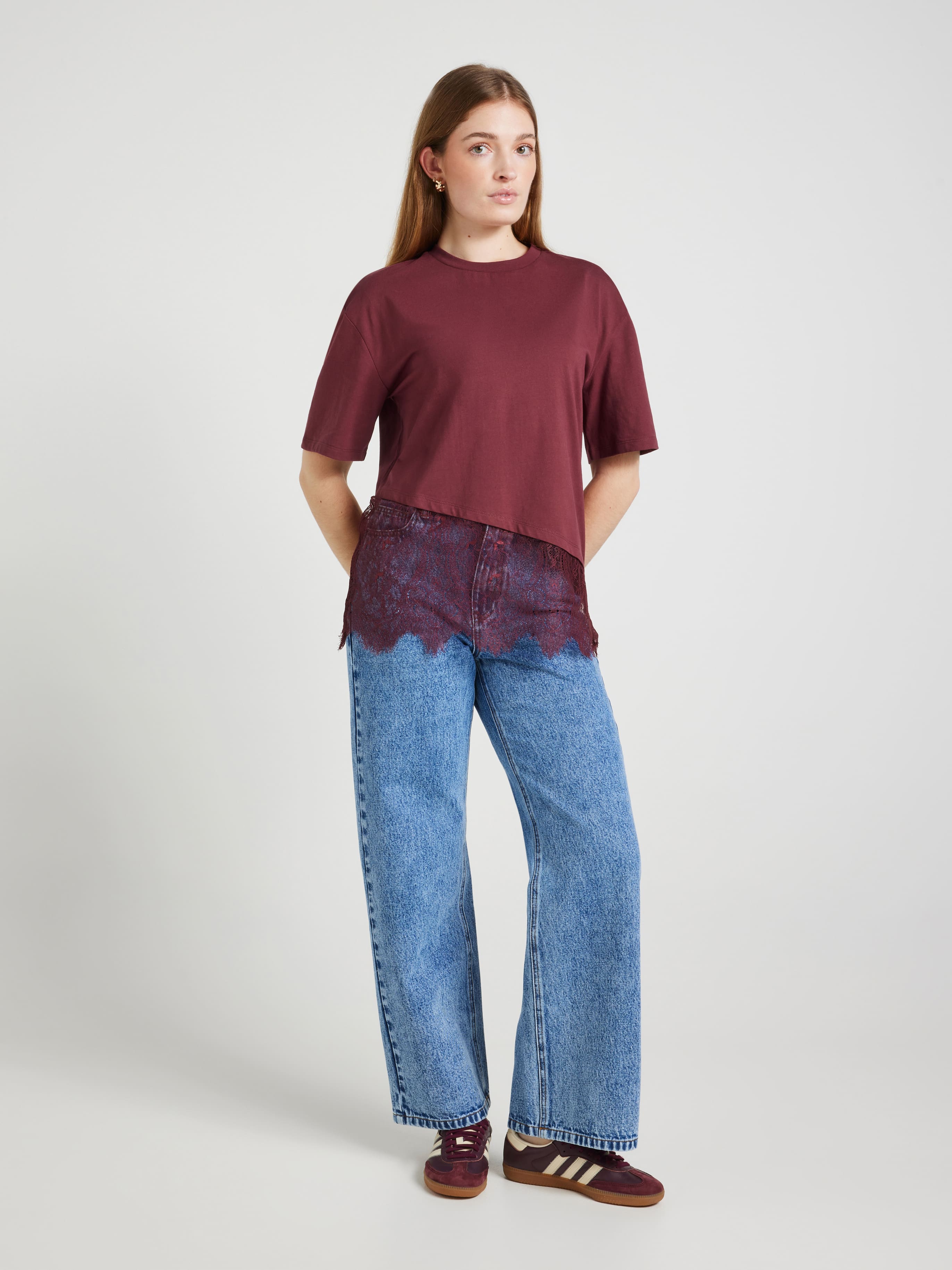 Oversized Lace Insert Tee