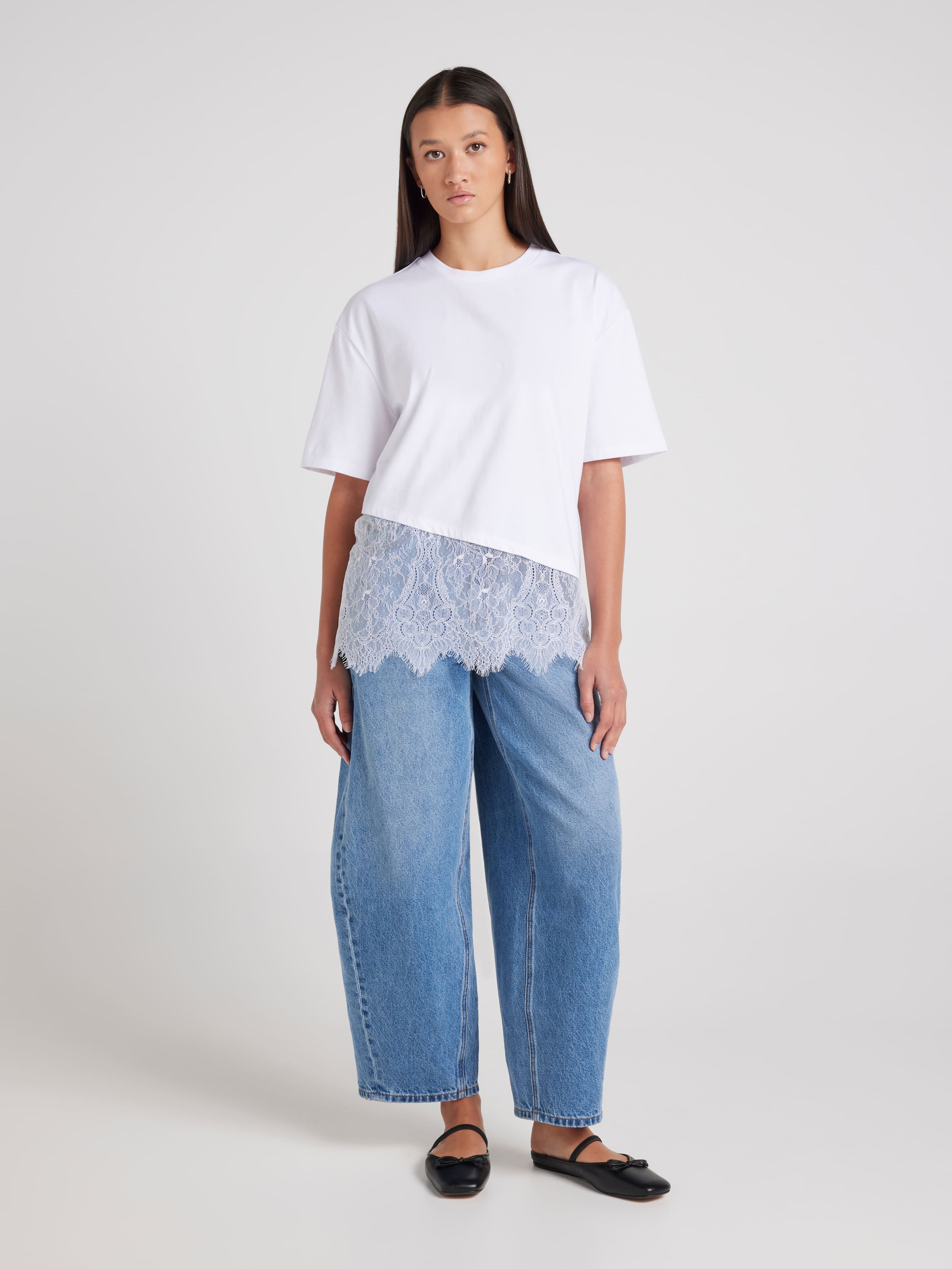 Oversized Lace Insert Tee