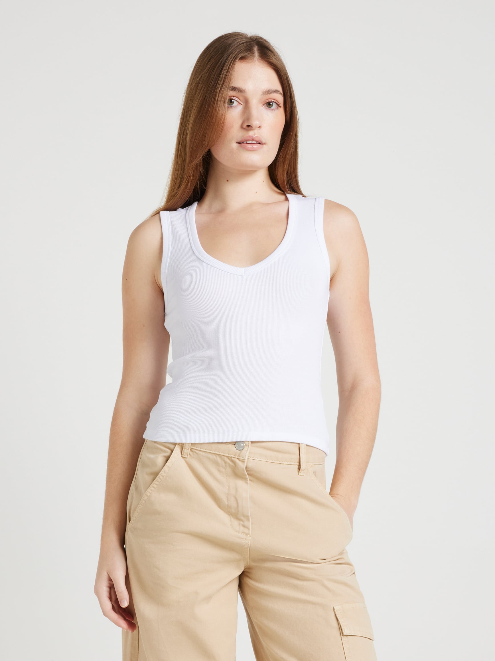 Pippa V-Neck Rib Tank
