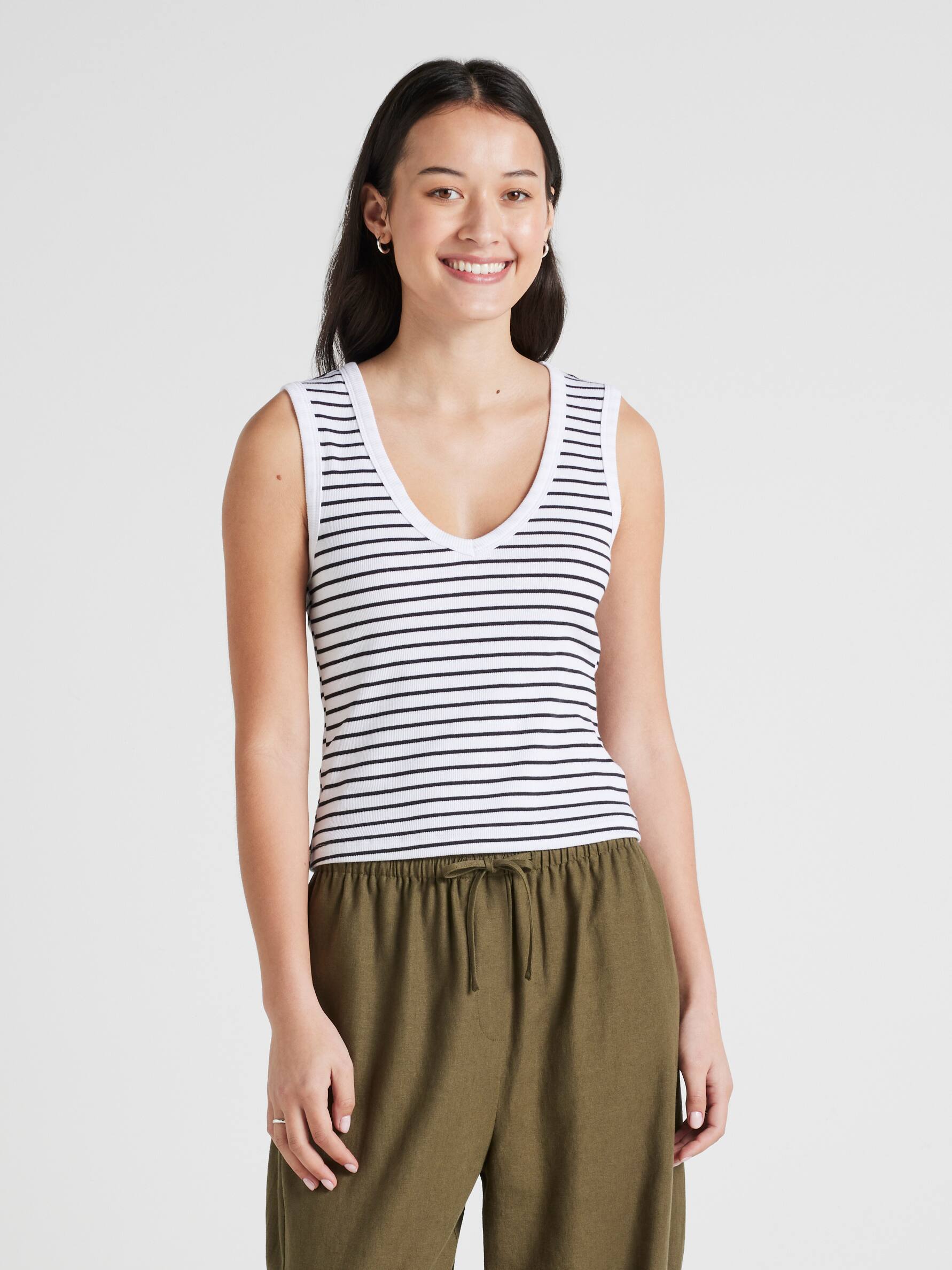 Pippa V-Neck Rib Tank