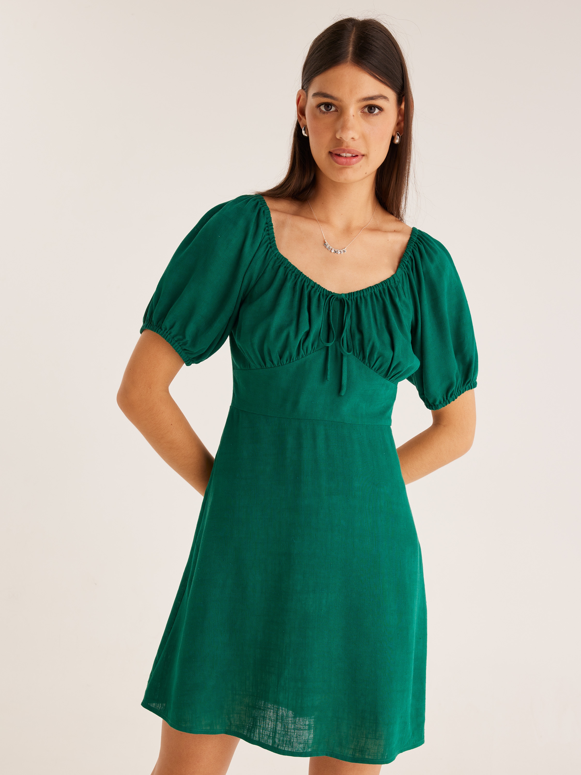 Kyra Linen Blend Mini Dress