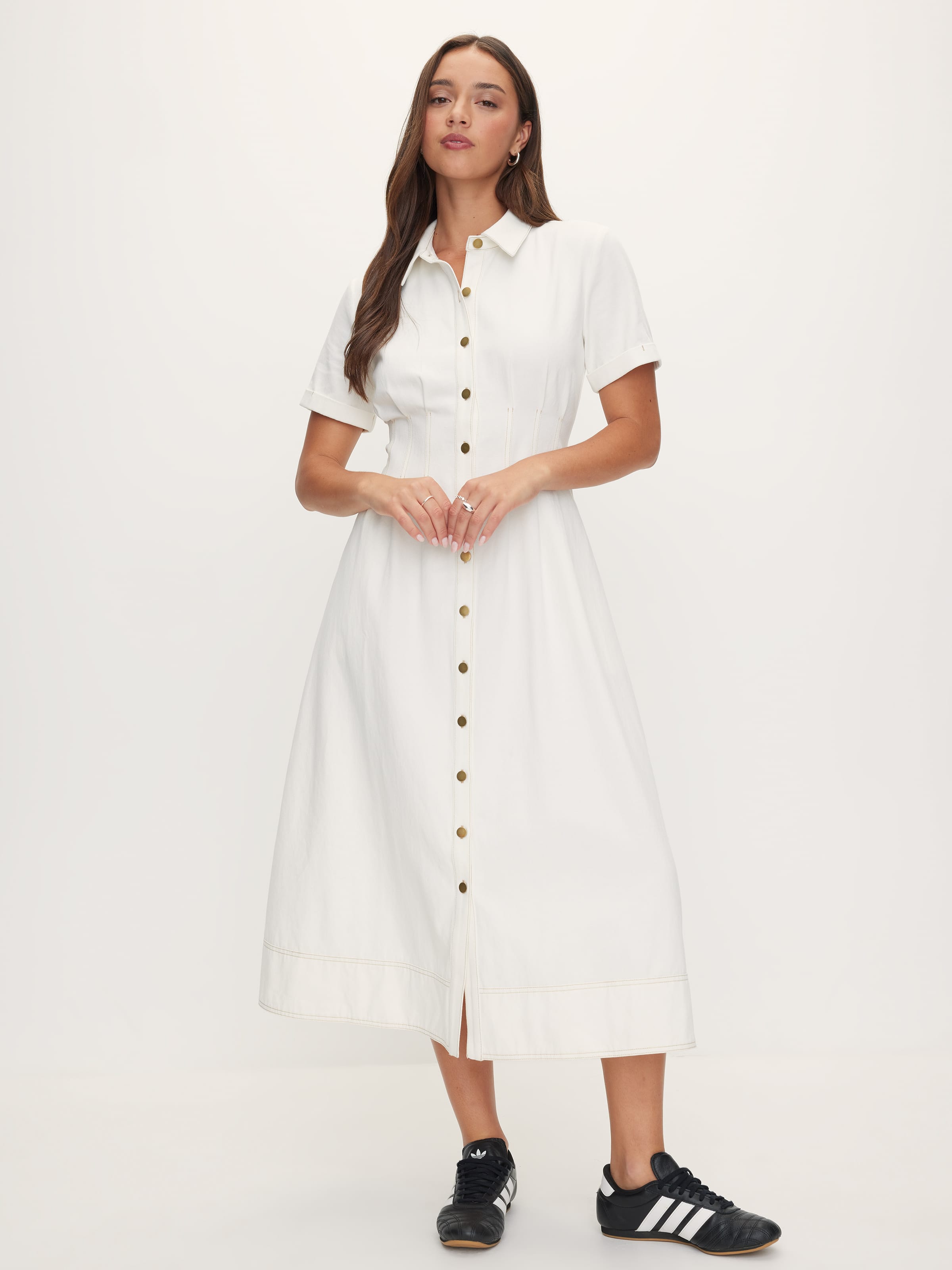 Crystal Denim Midi Dress