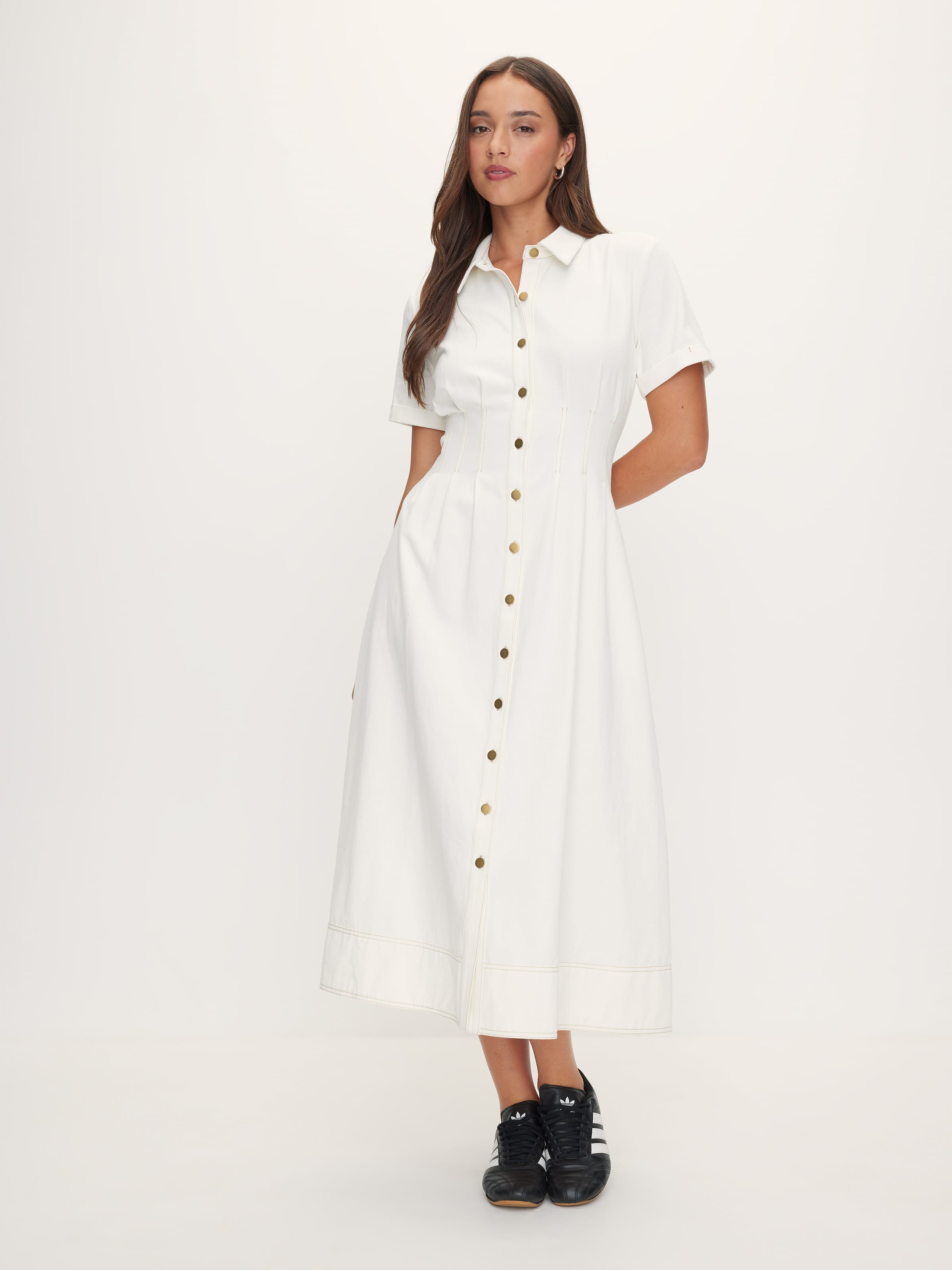 Crystal Denim Midi Dress