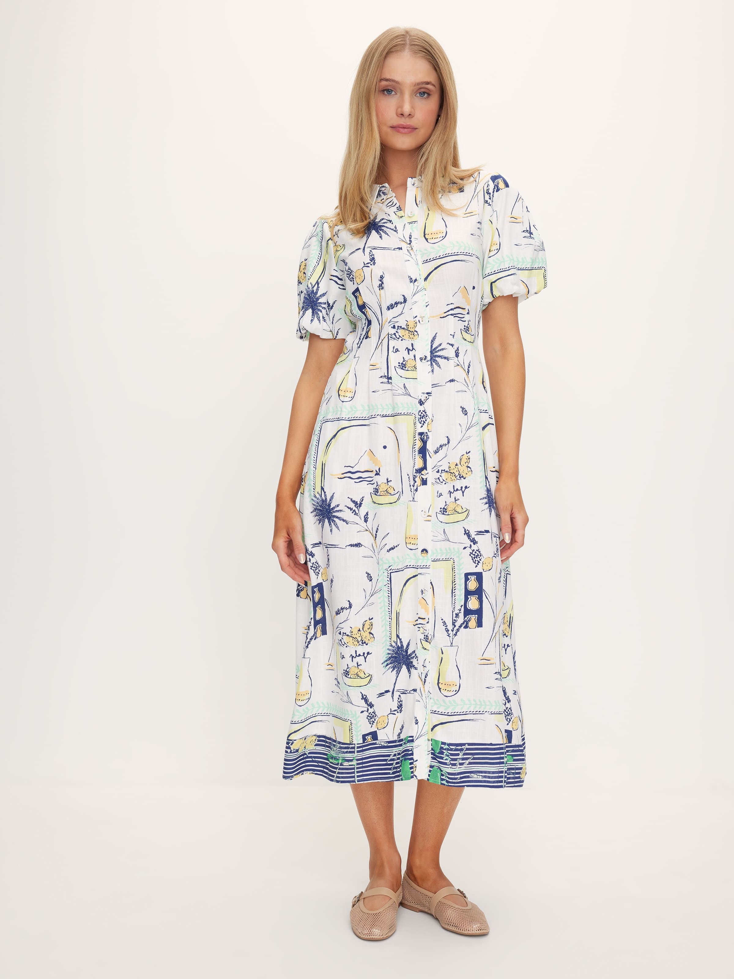 Celine Placement Midi Dress