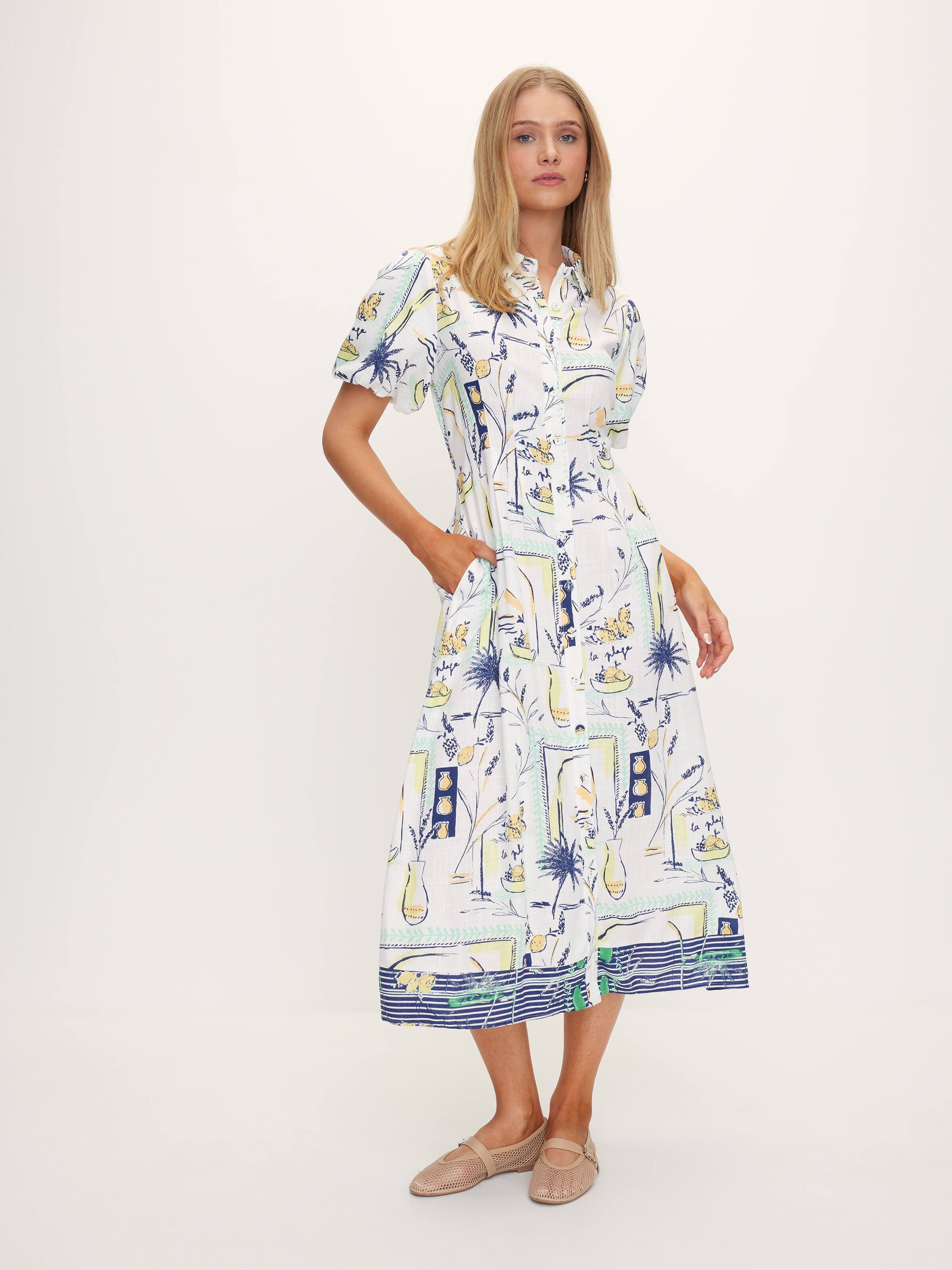 Celine Placement Midi Dress