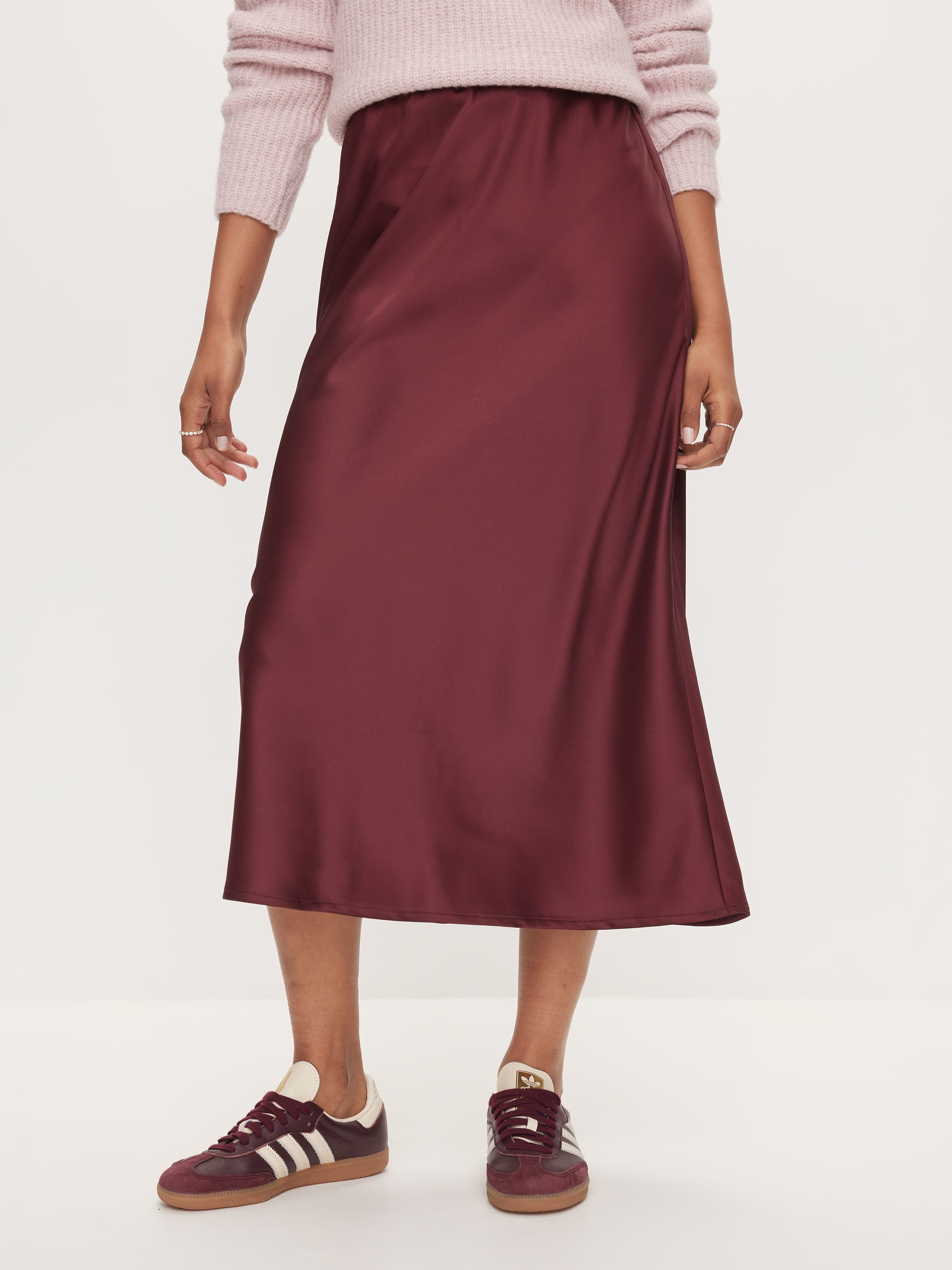 Alessandra Satin Midi Skirt