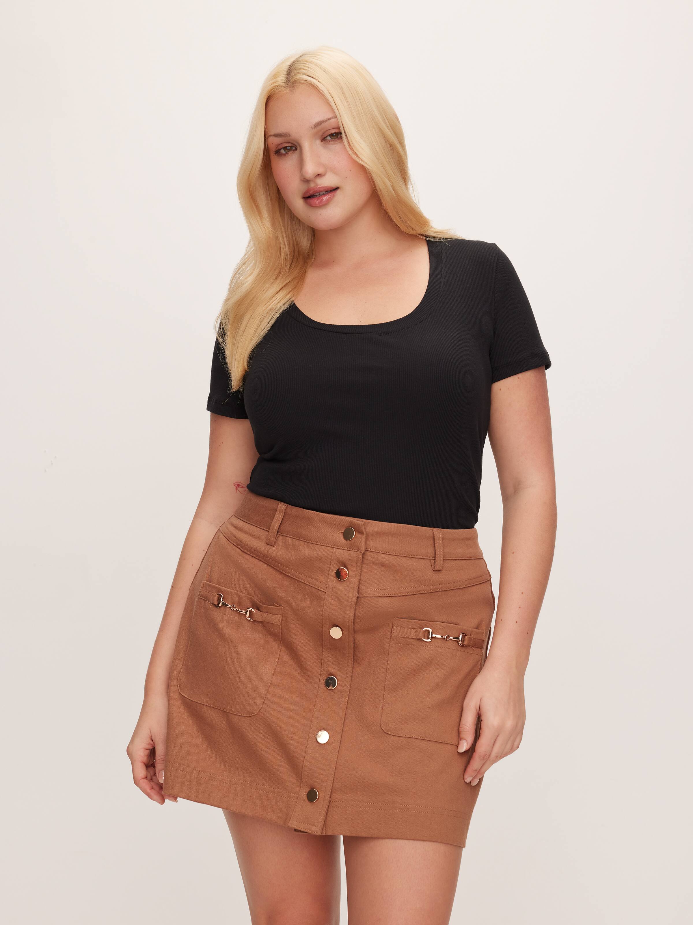 Irene Saddle Trim Mini Skirt