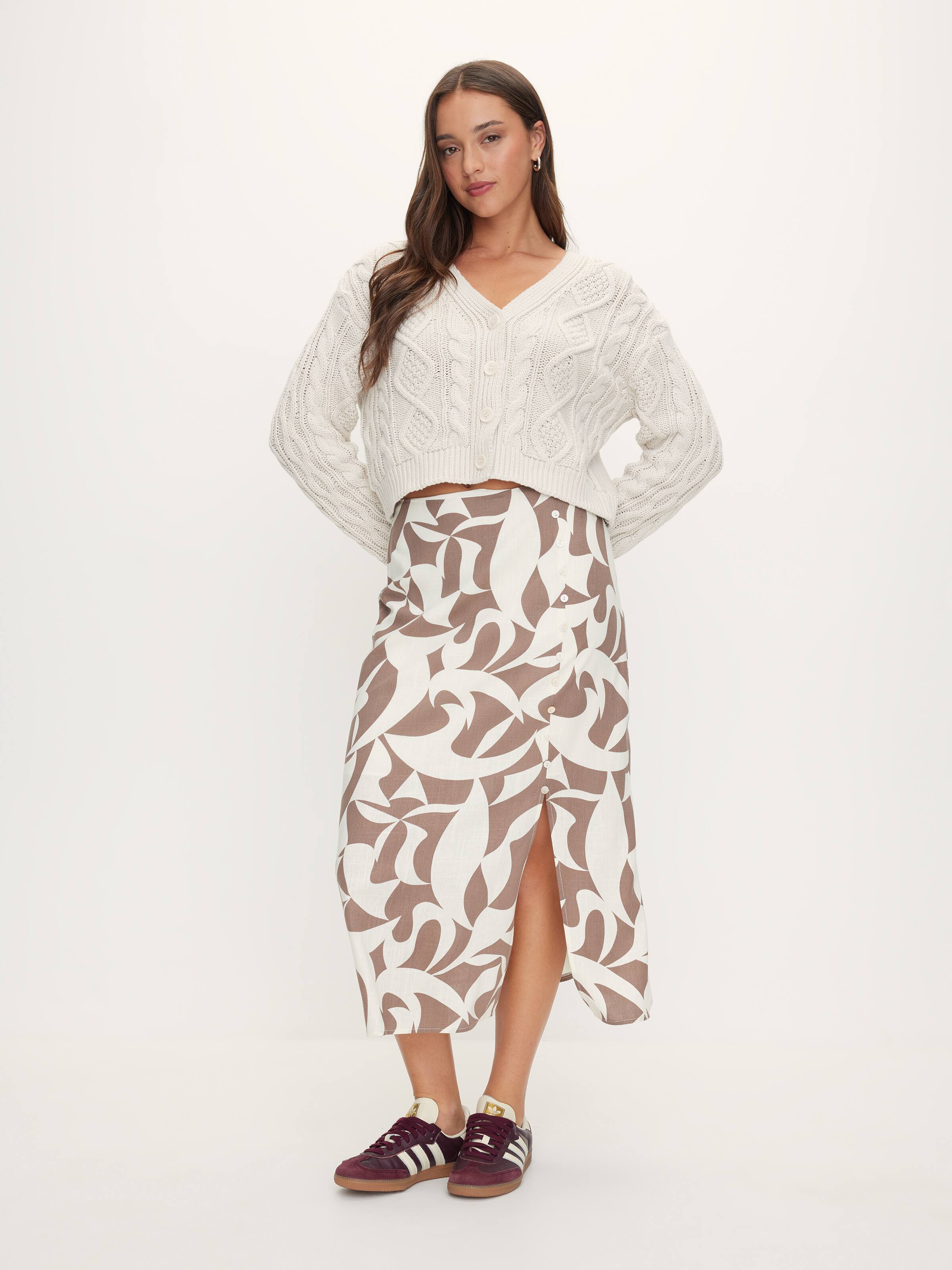Lina Side Split Midi Skirt