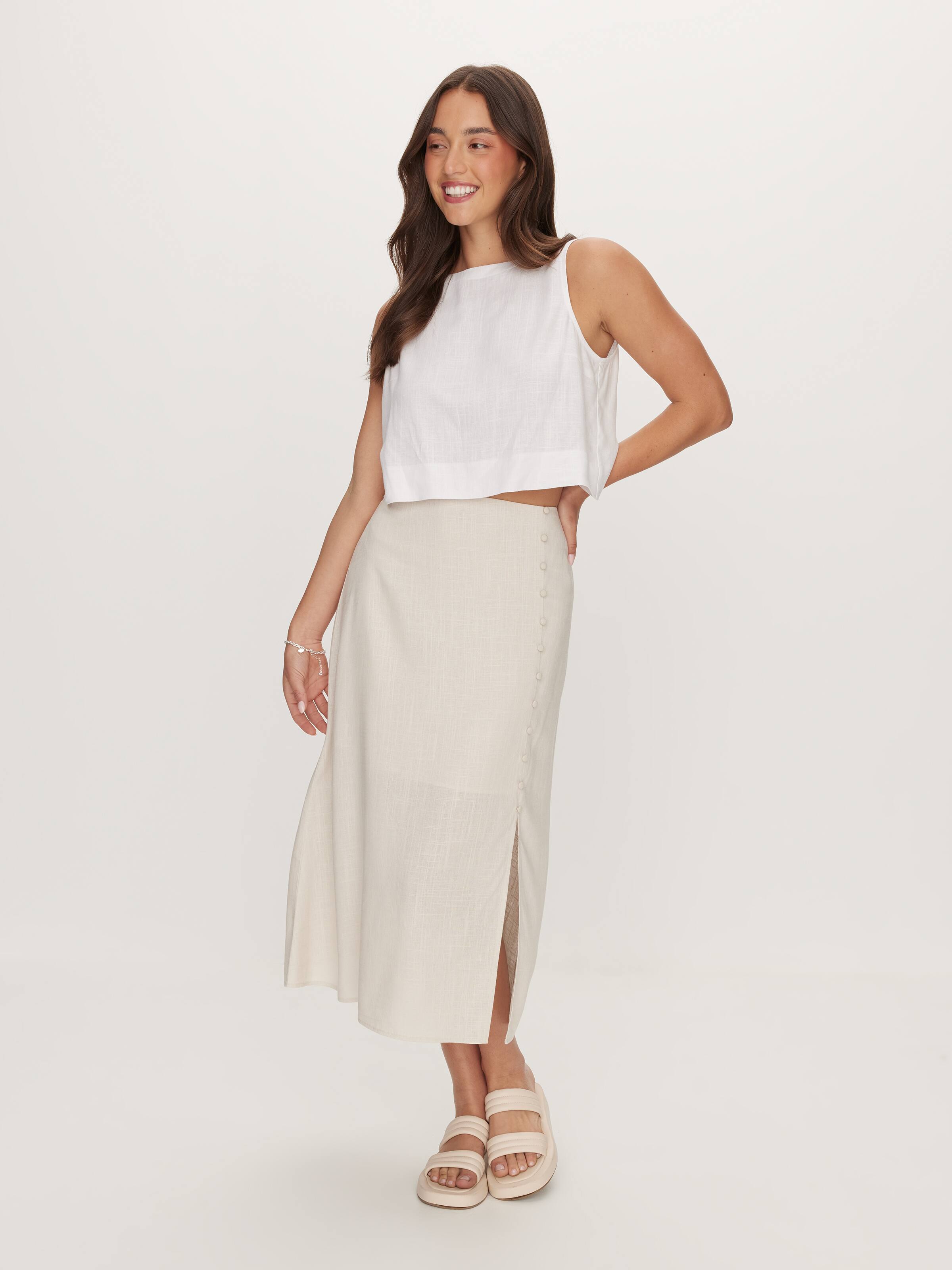 Lina Side Split Midi Skirt