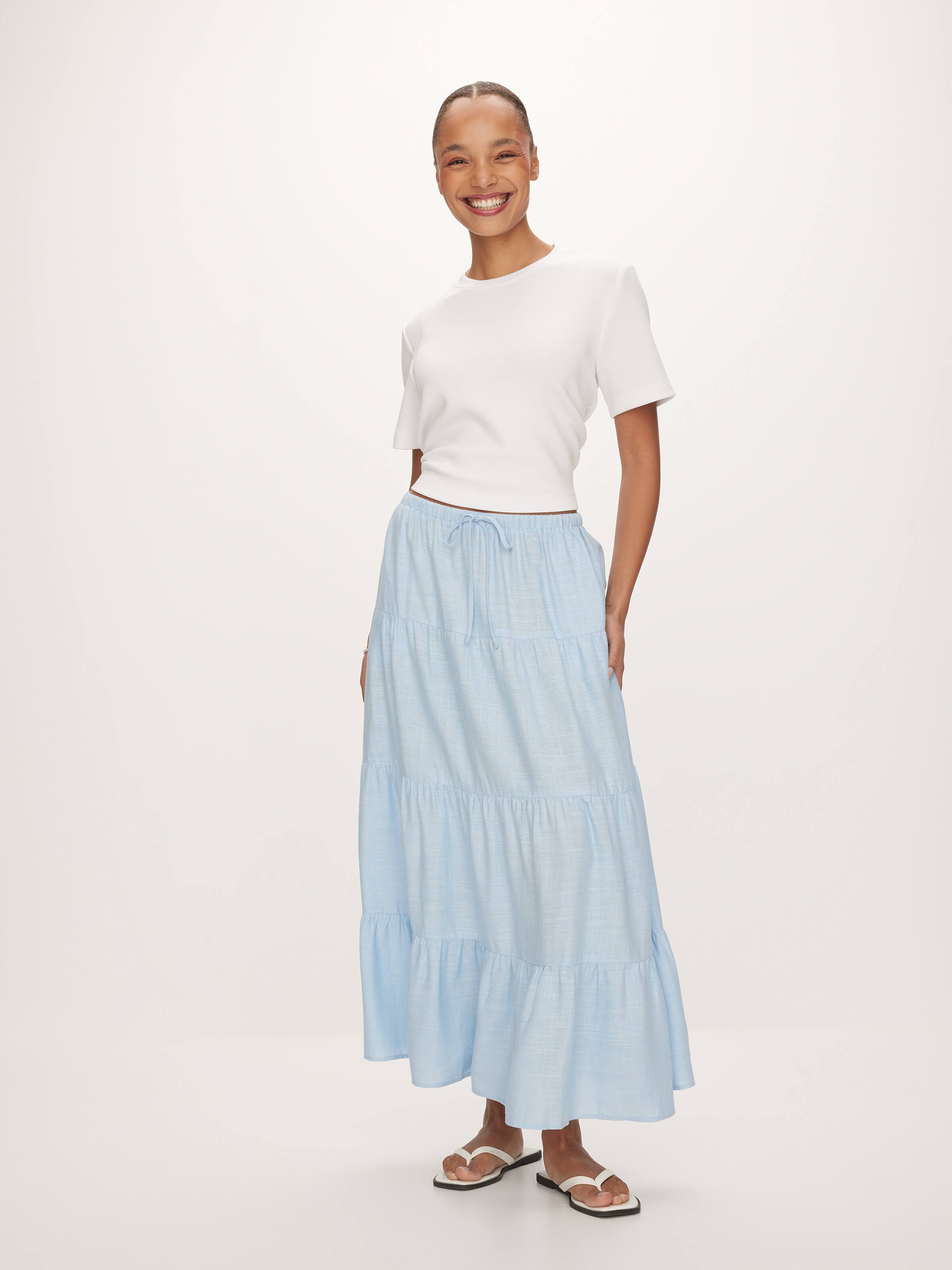 Catalina Tiered Midi Skirt