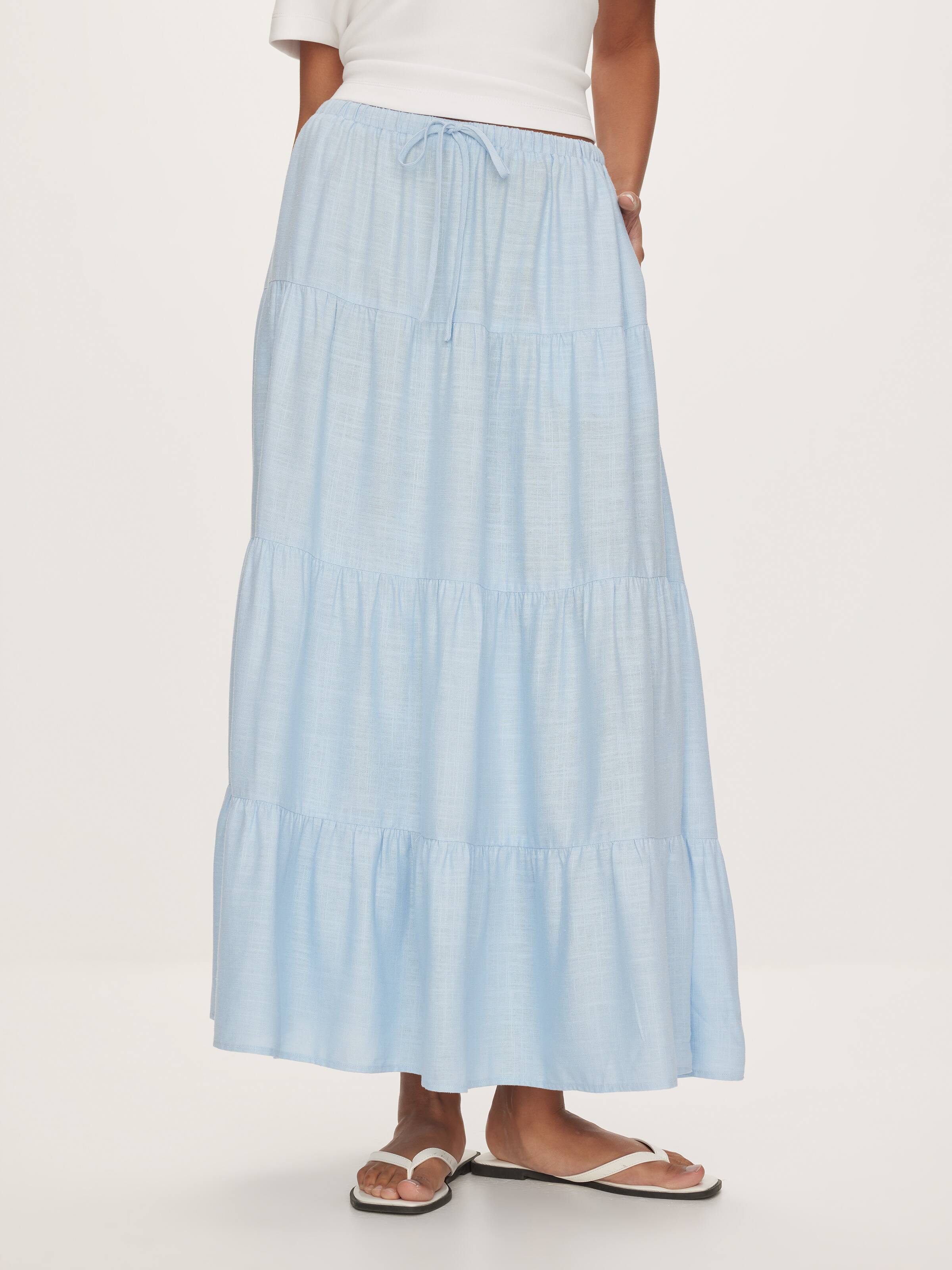 Catalina Tiered Midi Skirt