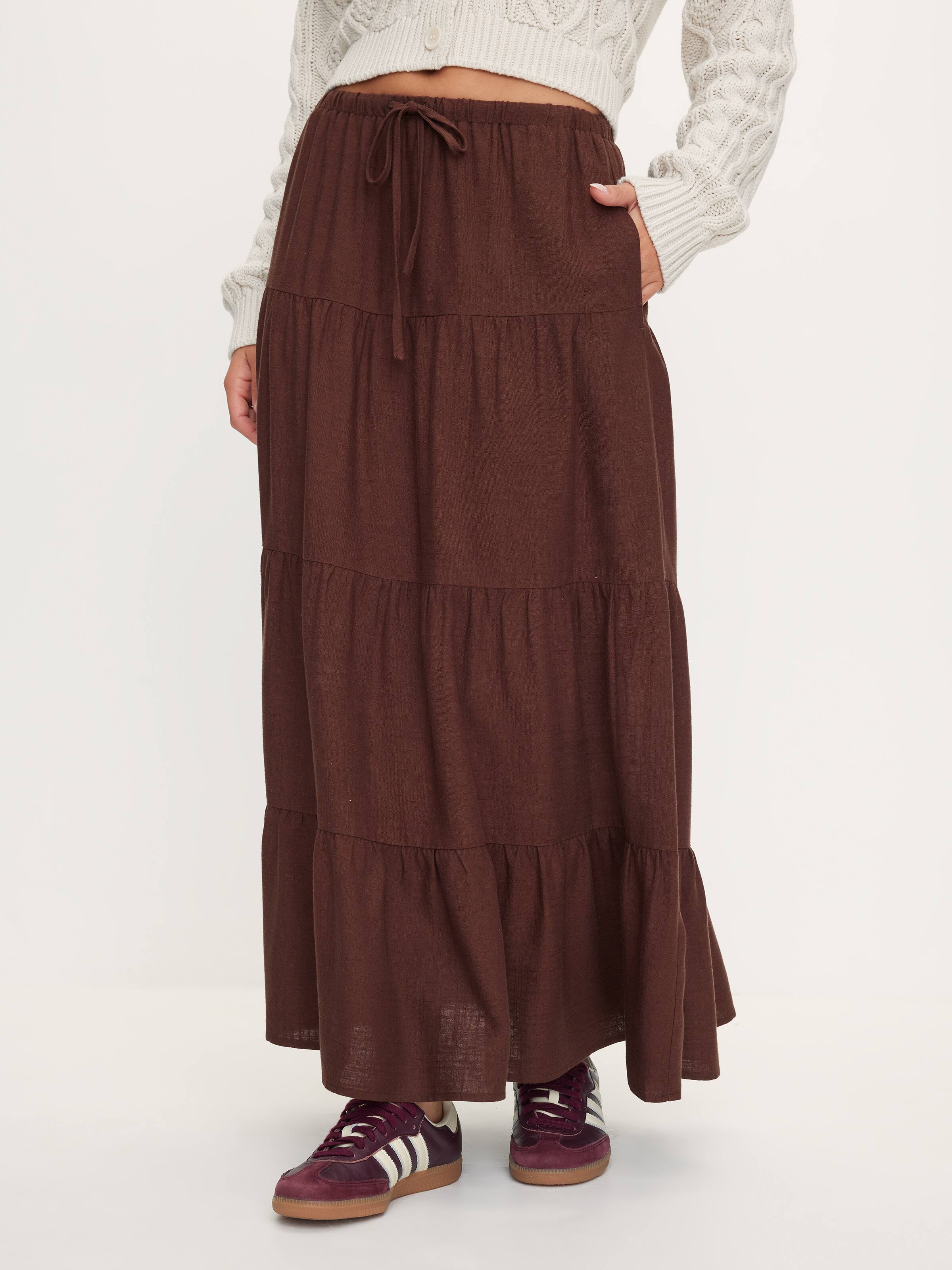 Catalina Tiered Midi Skirt