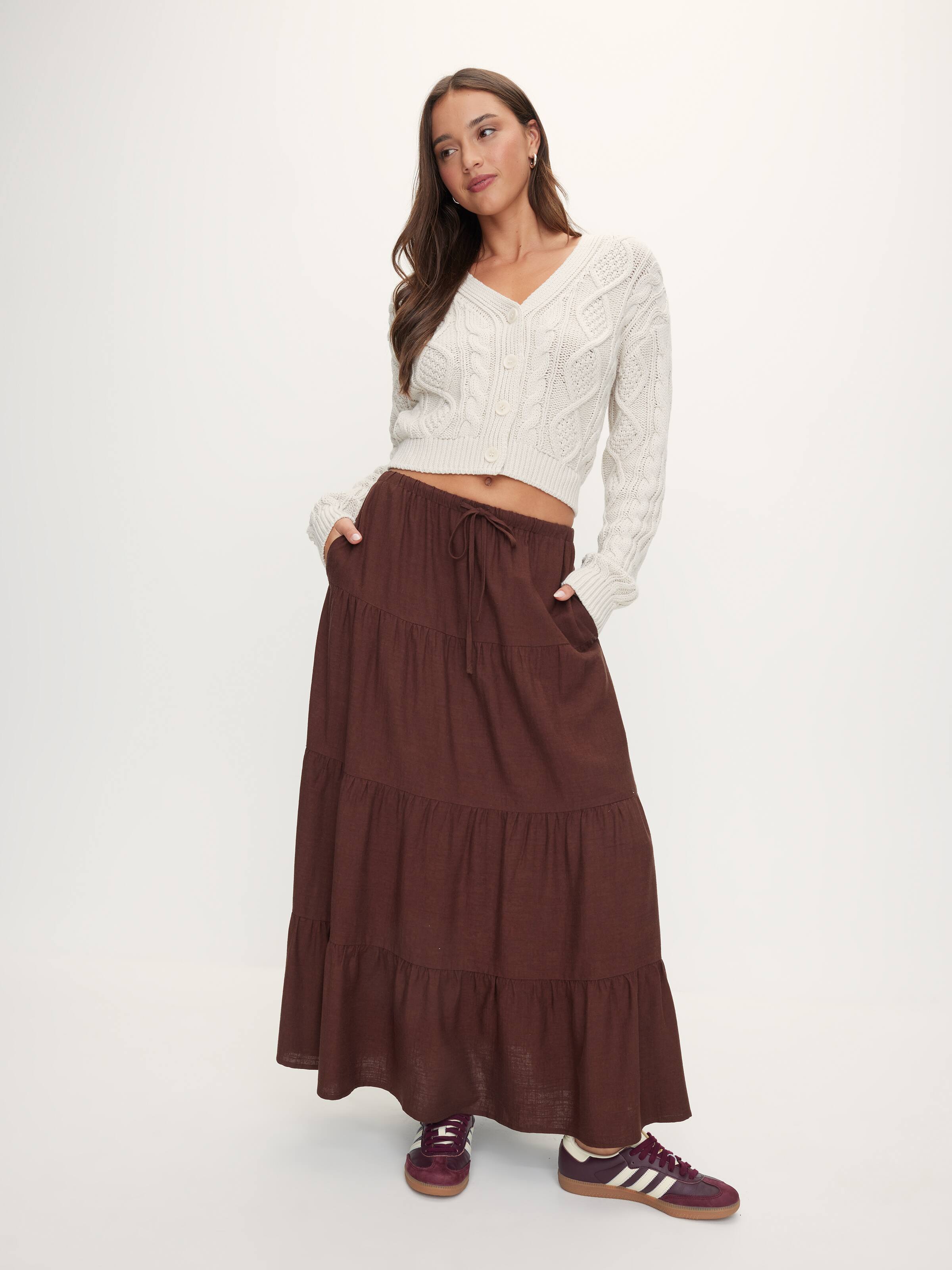 Catalina Tiered Midi Skirt