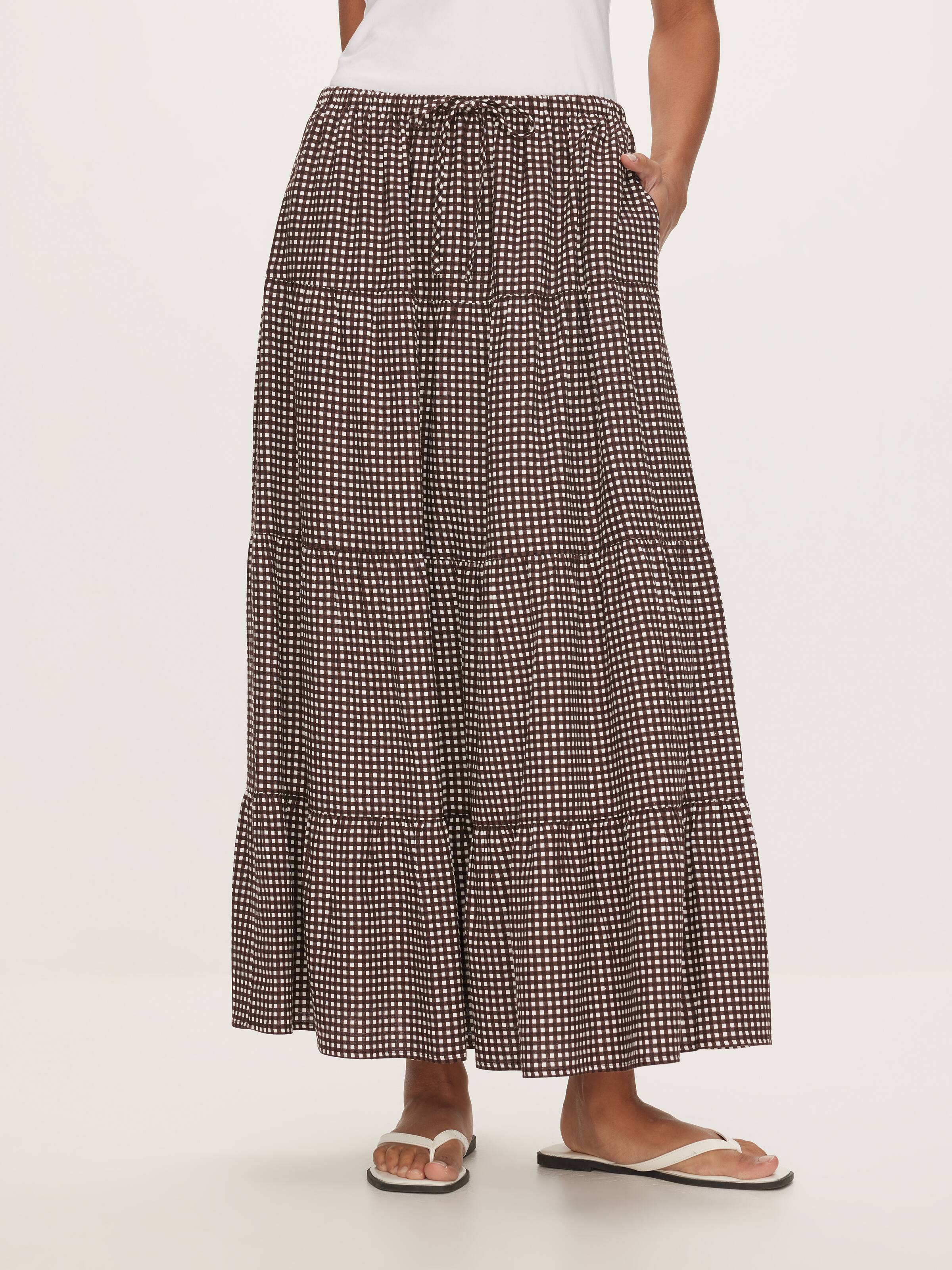 Catalina Tiered Midi Skirt