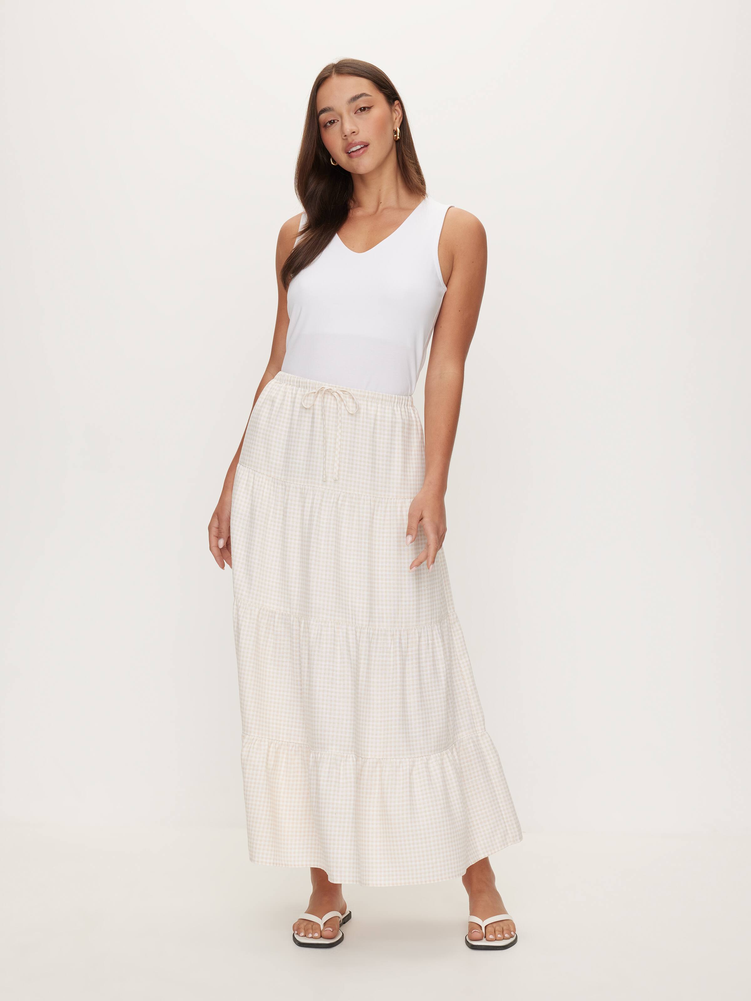 Catalina Tiered Midi Skirt