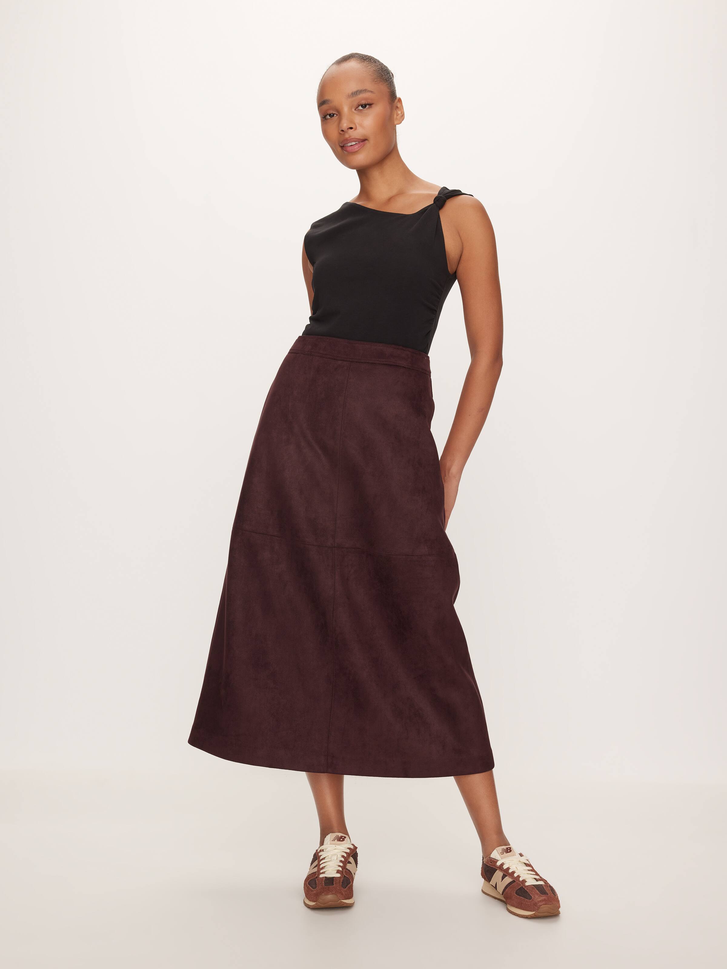 Callie Suede Midi Skirt
