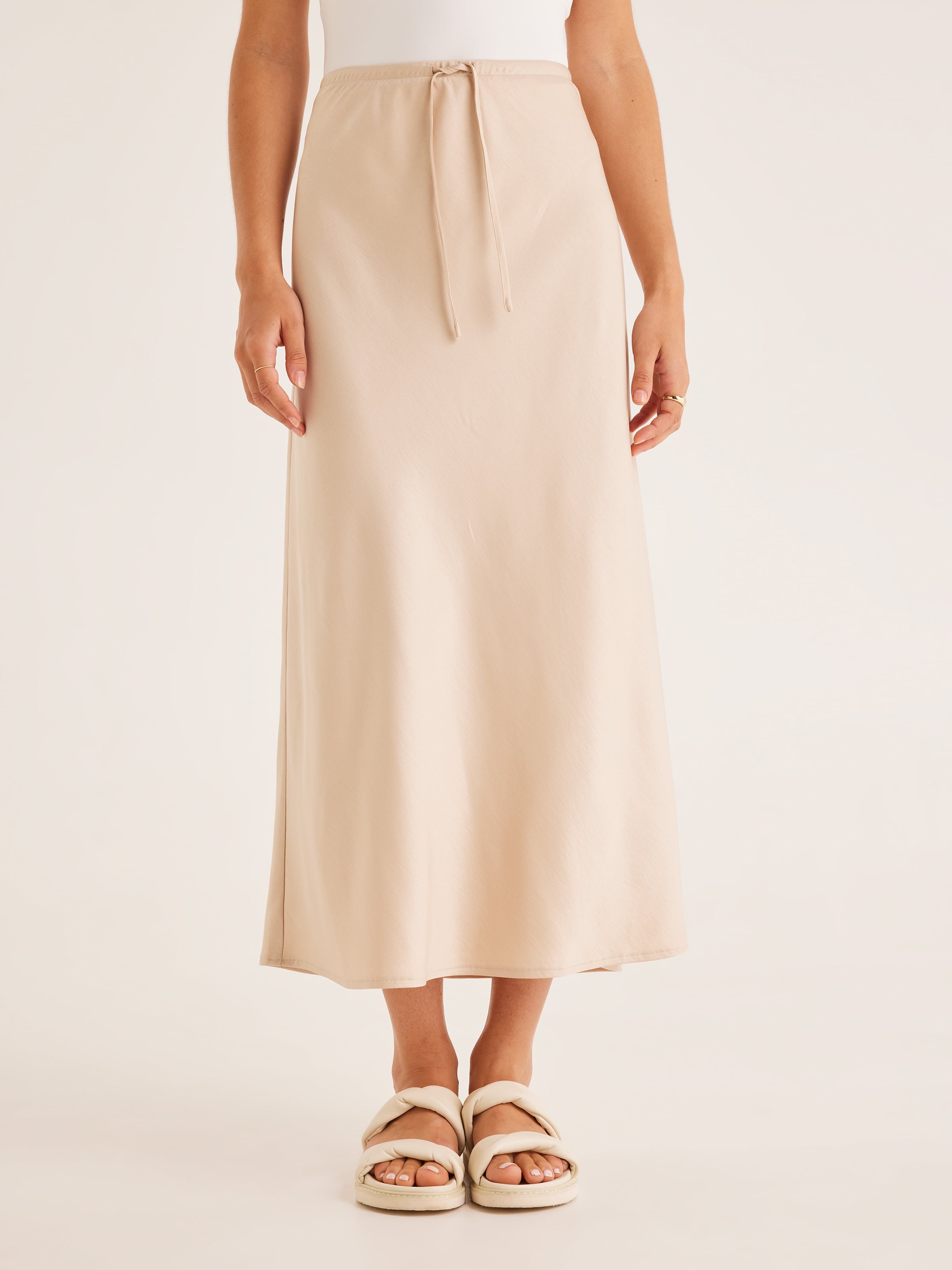 Satin midi 2025 skirt dotti