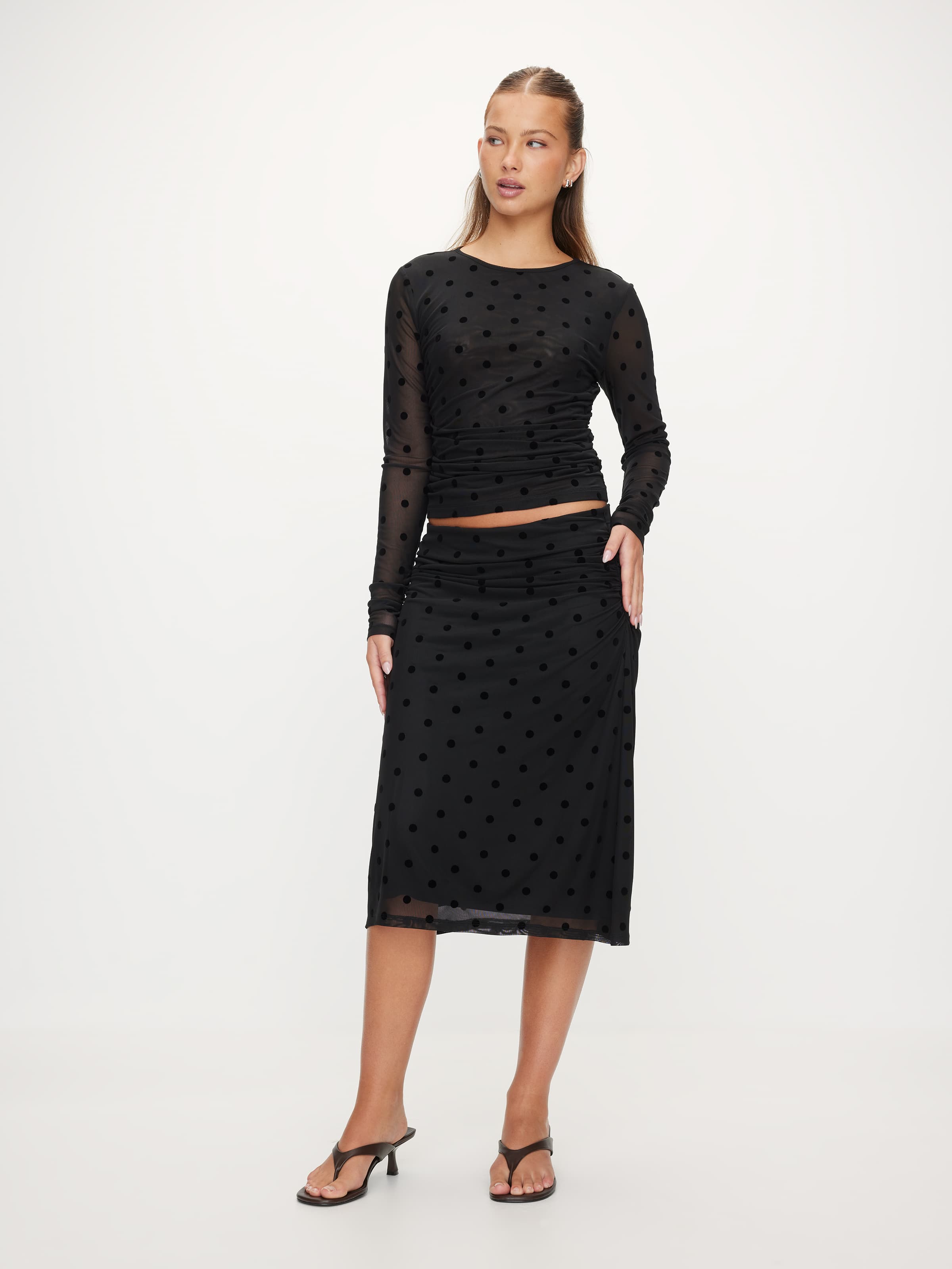 Athena Mesh Flocked Skirt