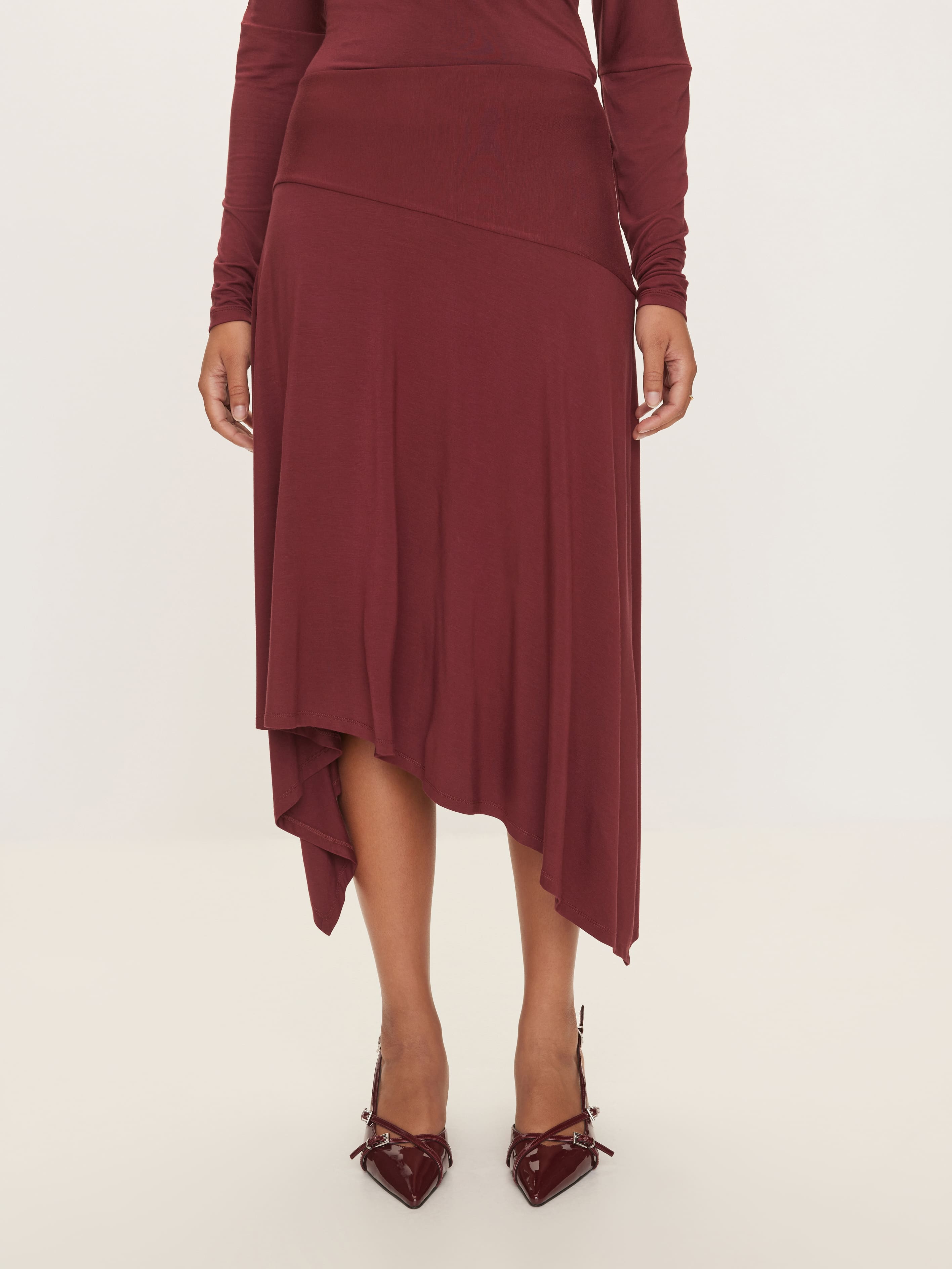 Valencia Asymmetrical Jersey Skirt