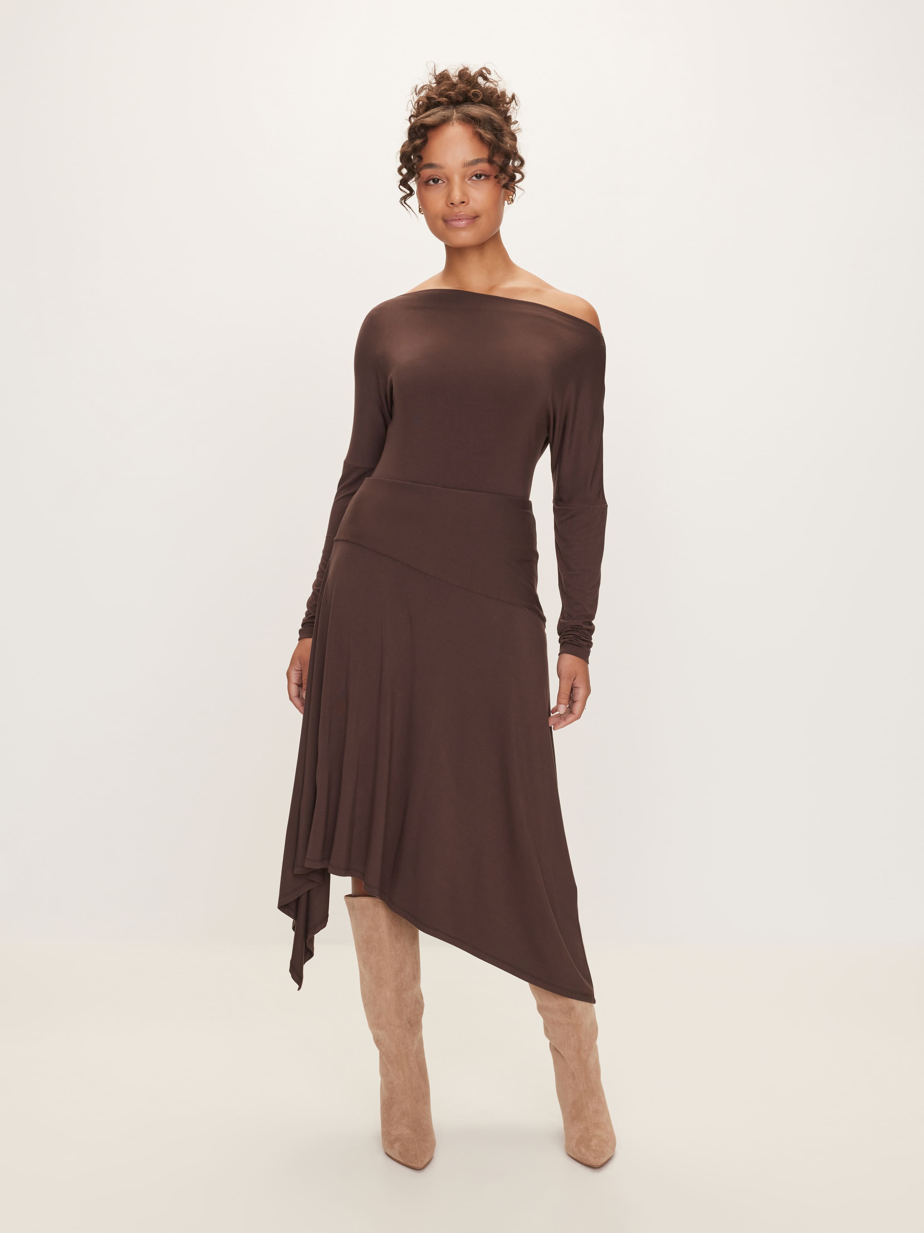 Valencia Asymmetrical Jersey Skirt